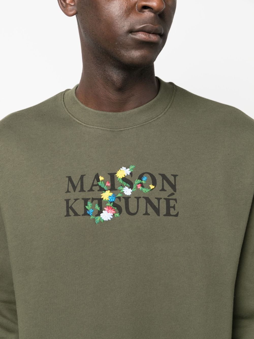 floral-embroidered cotton sweatshirt - 5