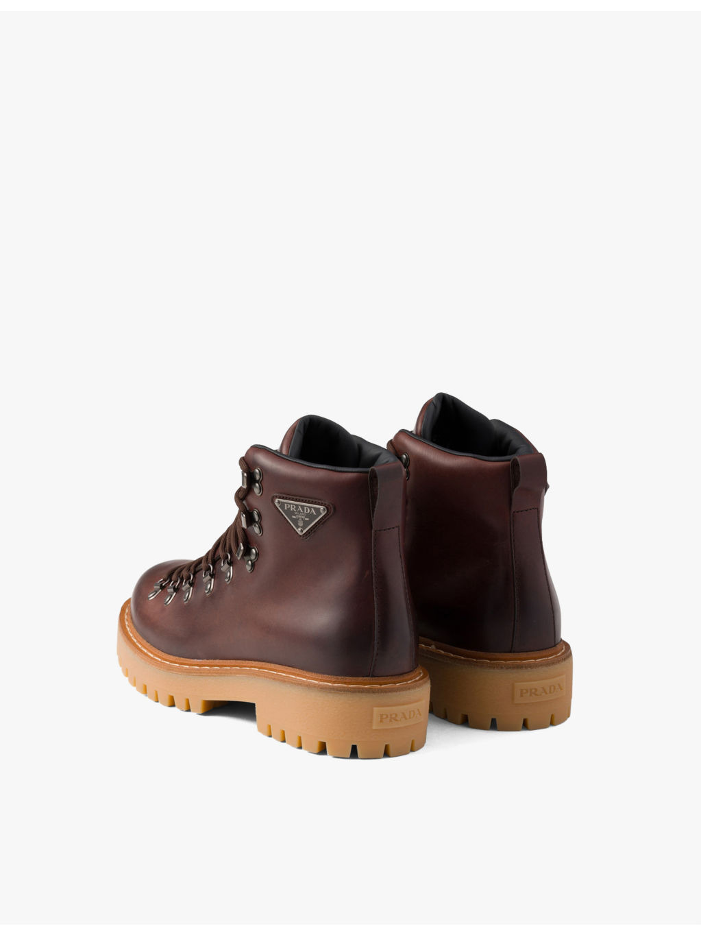 Triangle-plaque lugged-sole leather work boots - 4