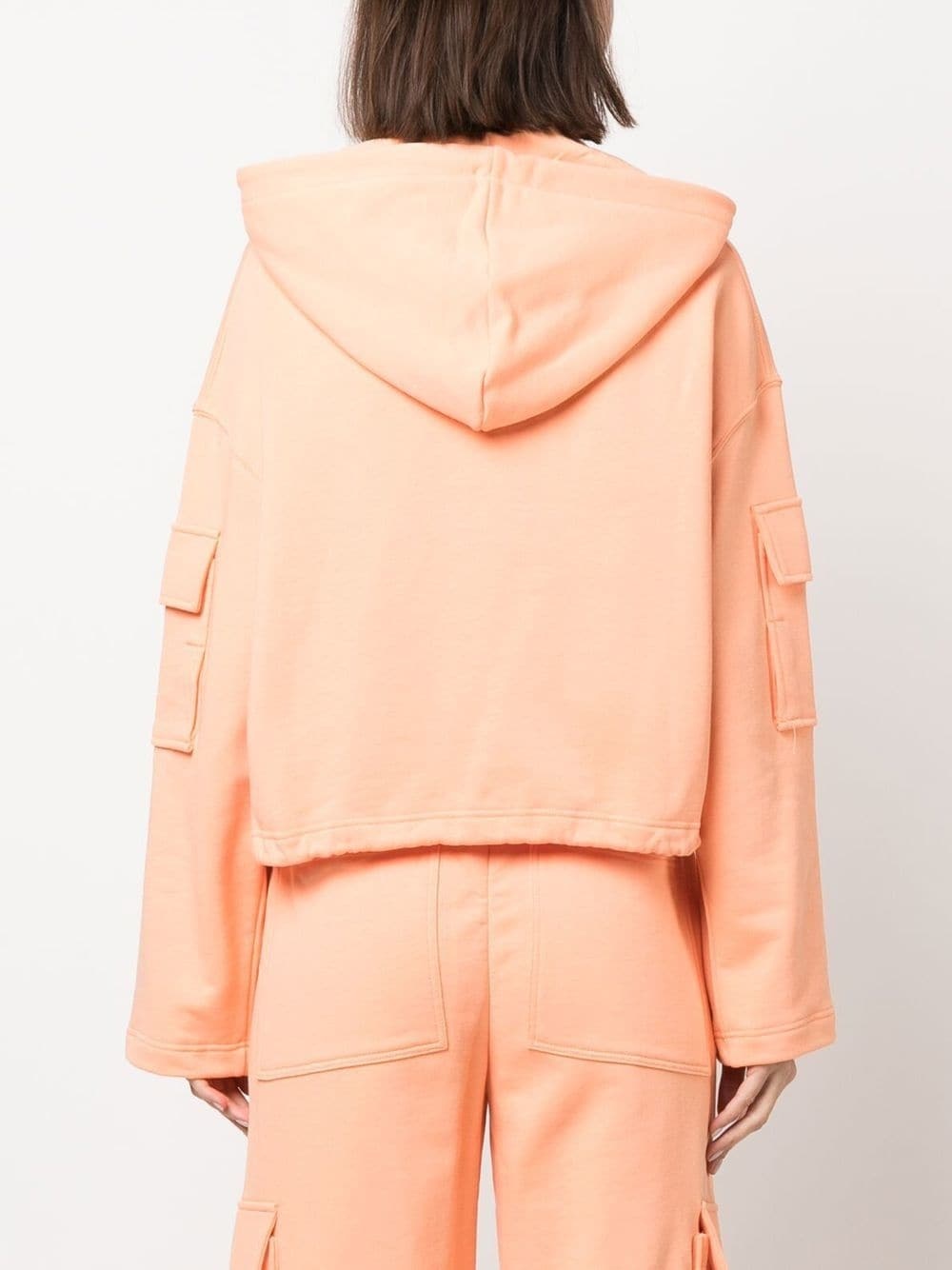 logo-print cotton hoodie - 4