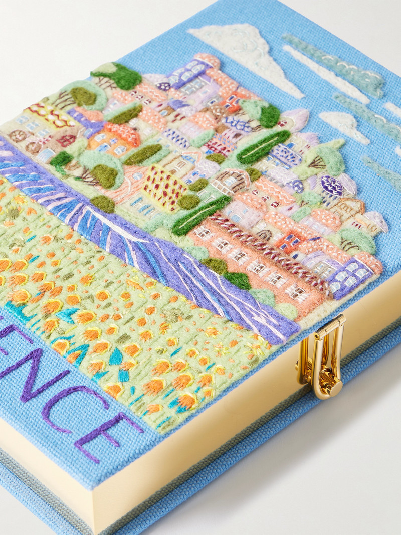 Provence Embroidered Appliquéd Canvas Clutch 4