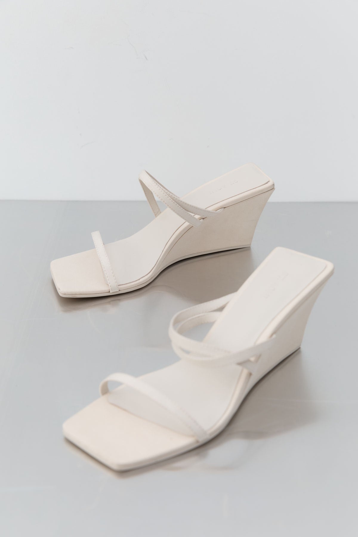 Cross Strap Wedge - Ivory - 2