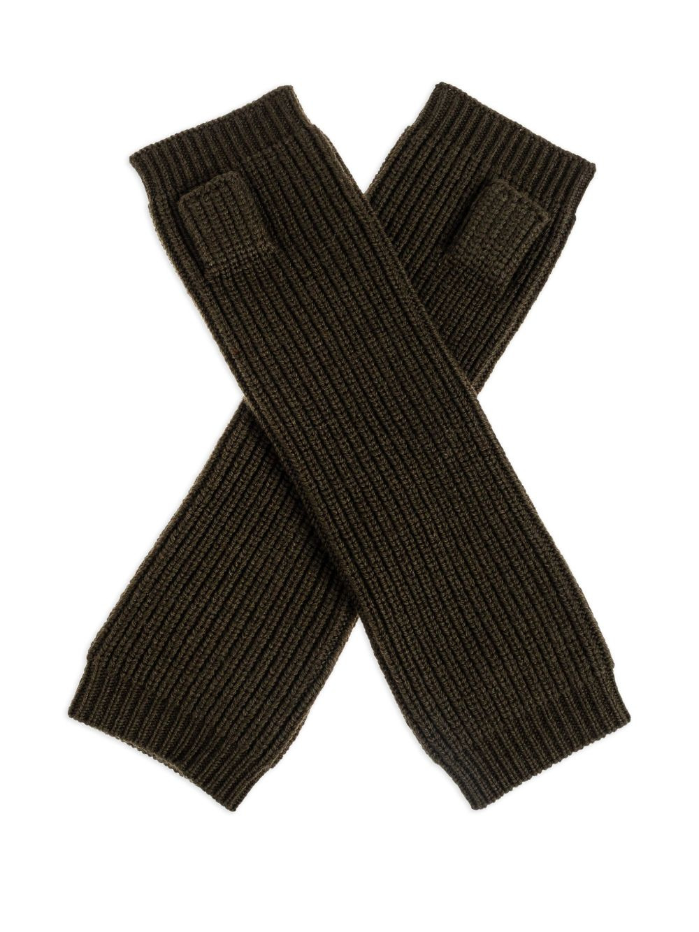 ribbed logo-patch gloves - 3