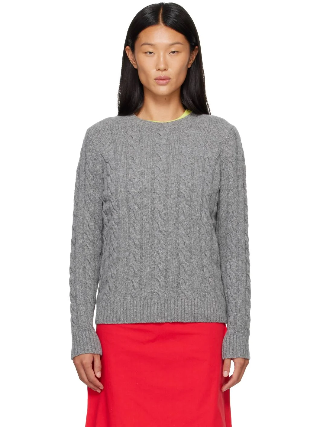 Gray Braid Sweater - 1