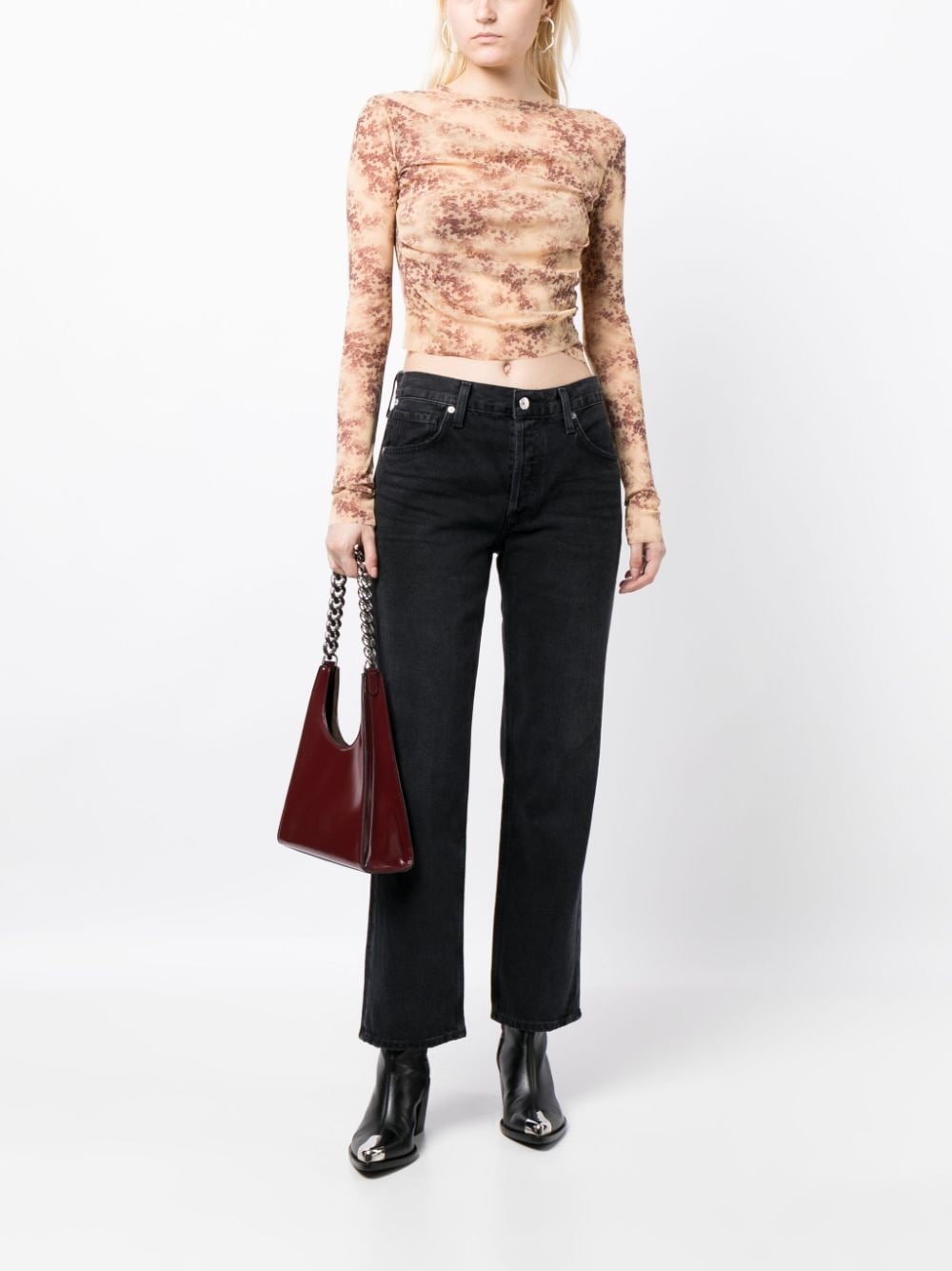 Neve organic cotton cropped jeans - 2