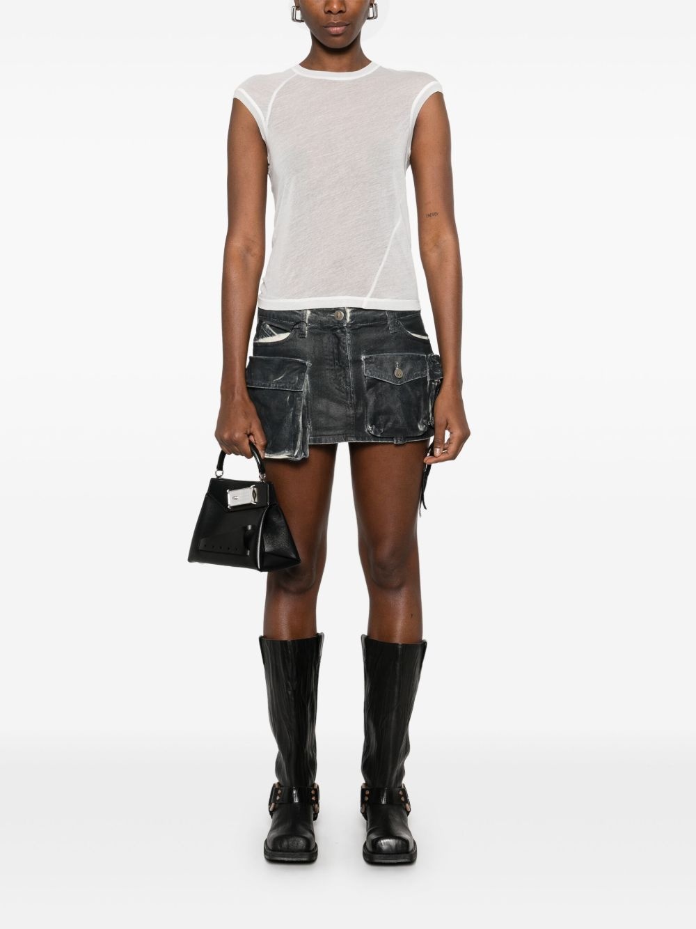 twisted sheer T-shirt - 2