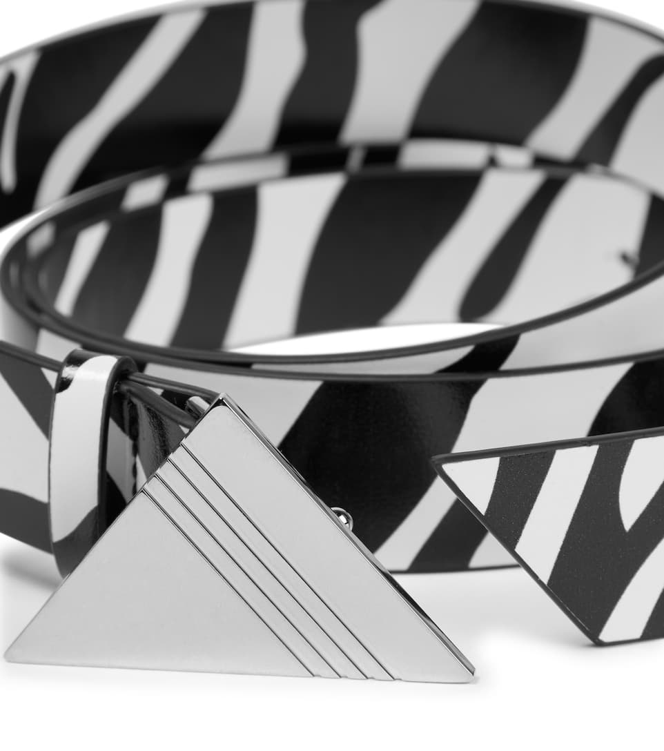 Animal-printed leather belt - 3