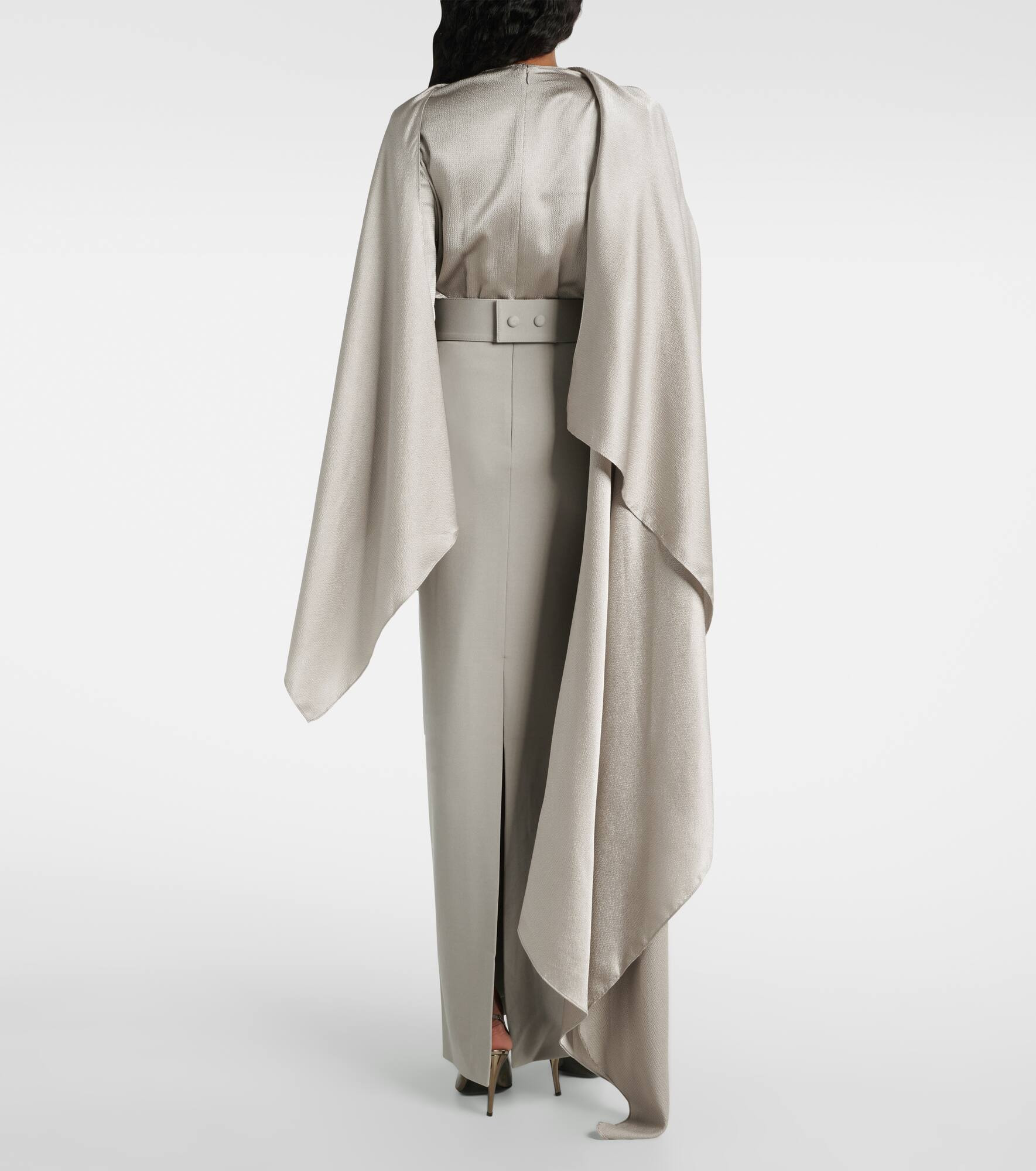 Rosalia draped satin-trimmed gown - 3