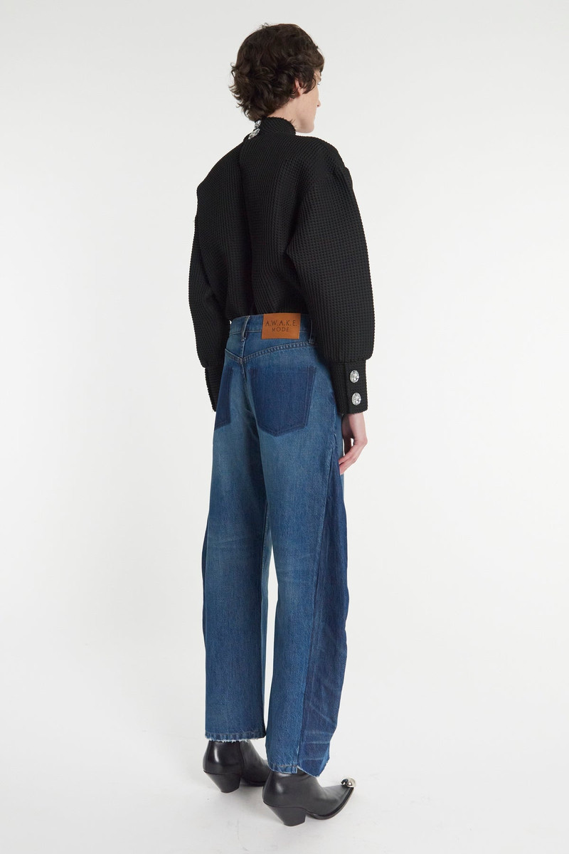 RECYCLED JEANS WITH SIDE INSERTS BLUE 5