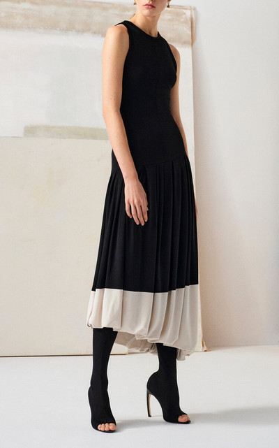 Victoria Beckham Draped Midi Dress black outlook