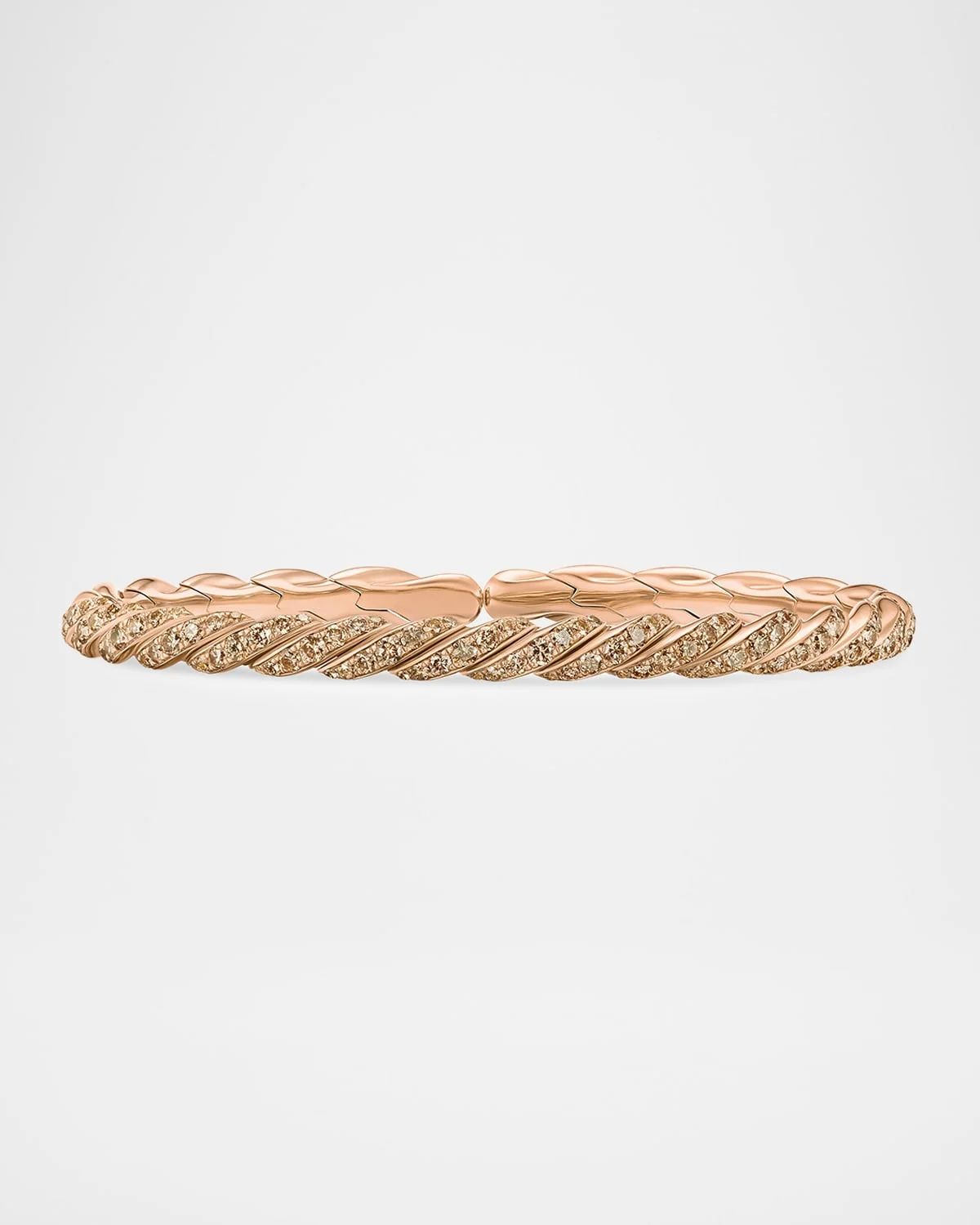 Sculpted Cable Flex Bracelet with Diamonds in 18K Rose Gold, 5mm - 1
