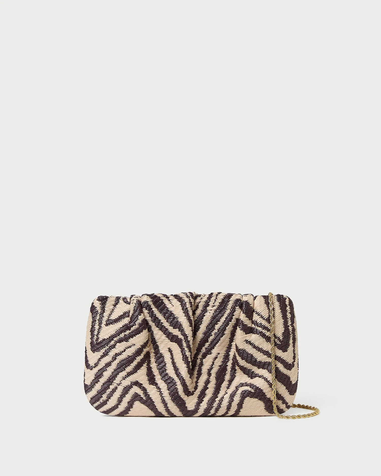 Serena Zebra Gathered Clutch - 1