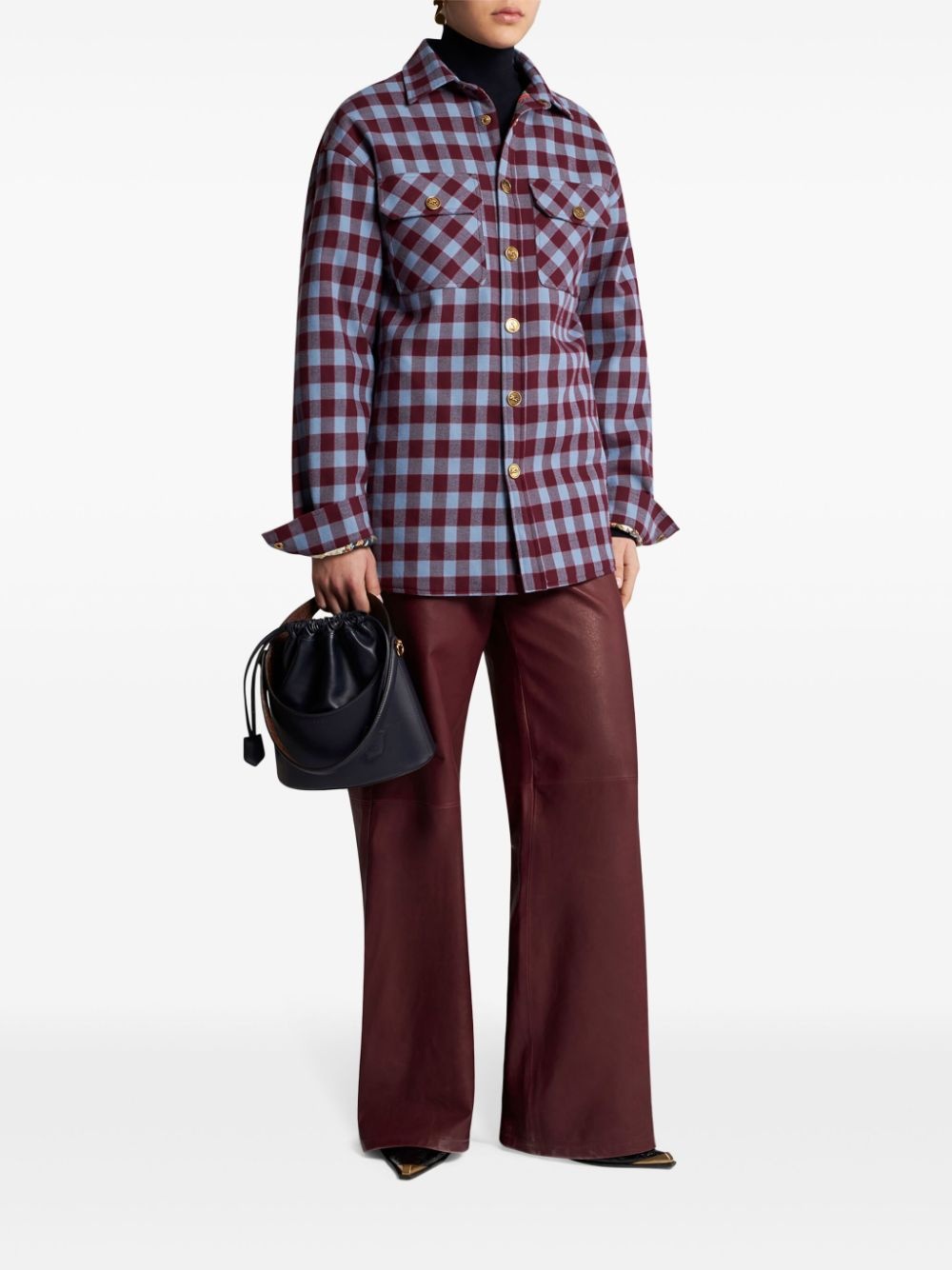 padded check jacquard shirt - 3
