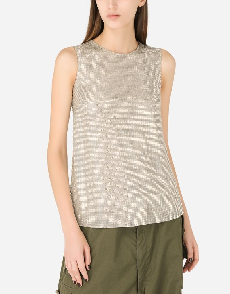 Tank top with fusible rhinestones 4