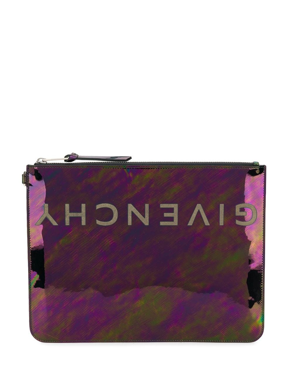 iridescent logo clutch - 1