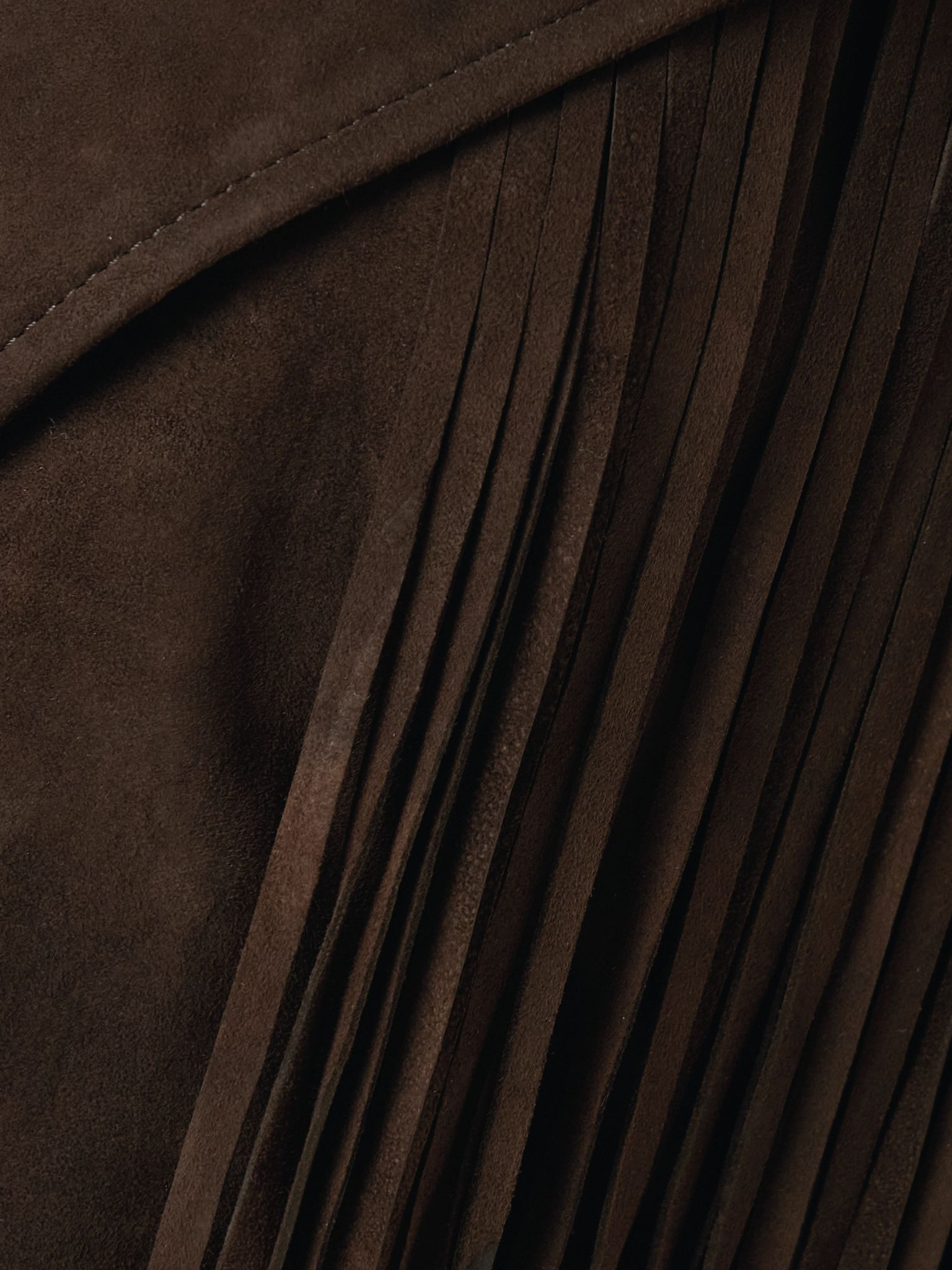 Cassidy belted fringed suede jacket Dark brown - 4