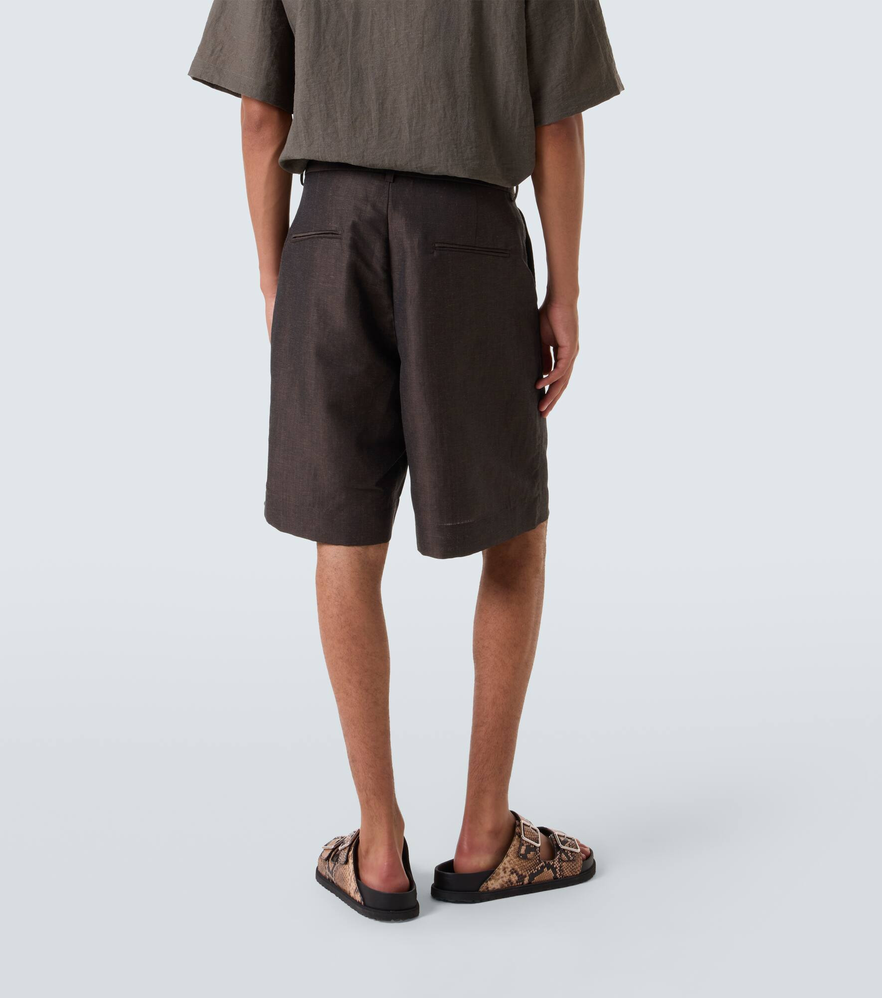 Linen and wool shorts - 4