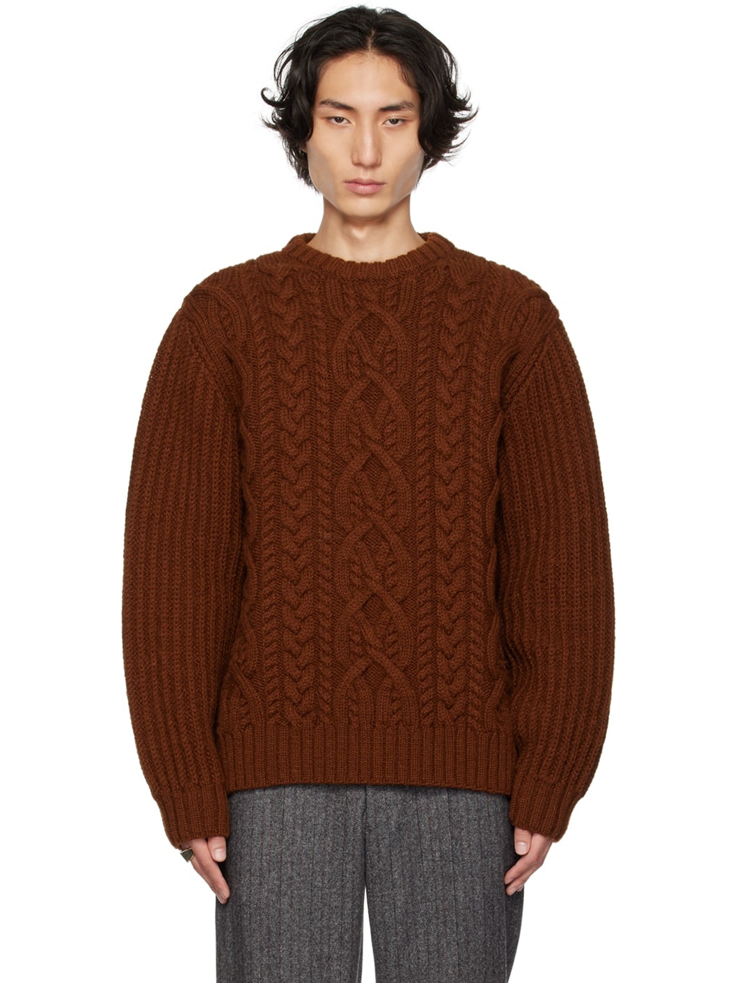 Brown Crewneck Sweater - 1