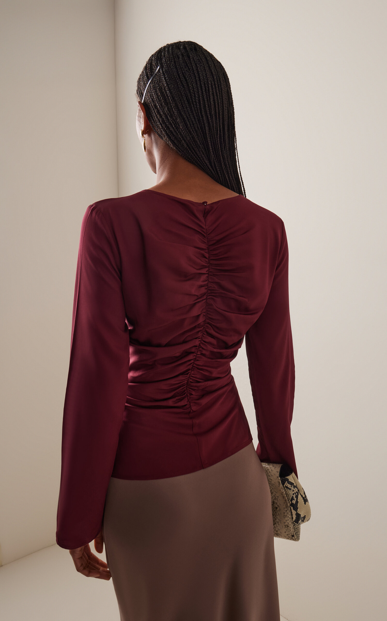Allure Gathered Top burgundy - 4