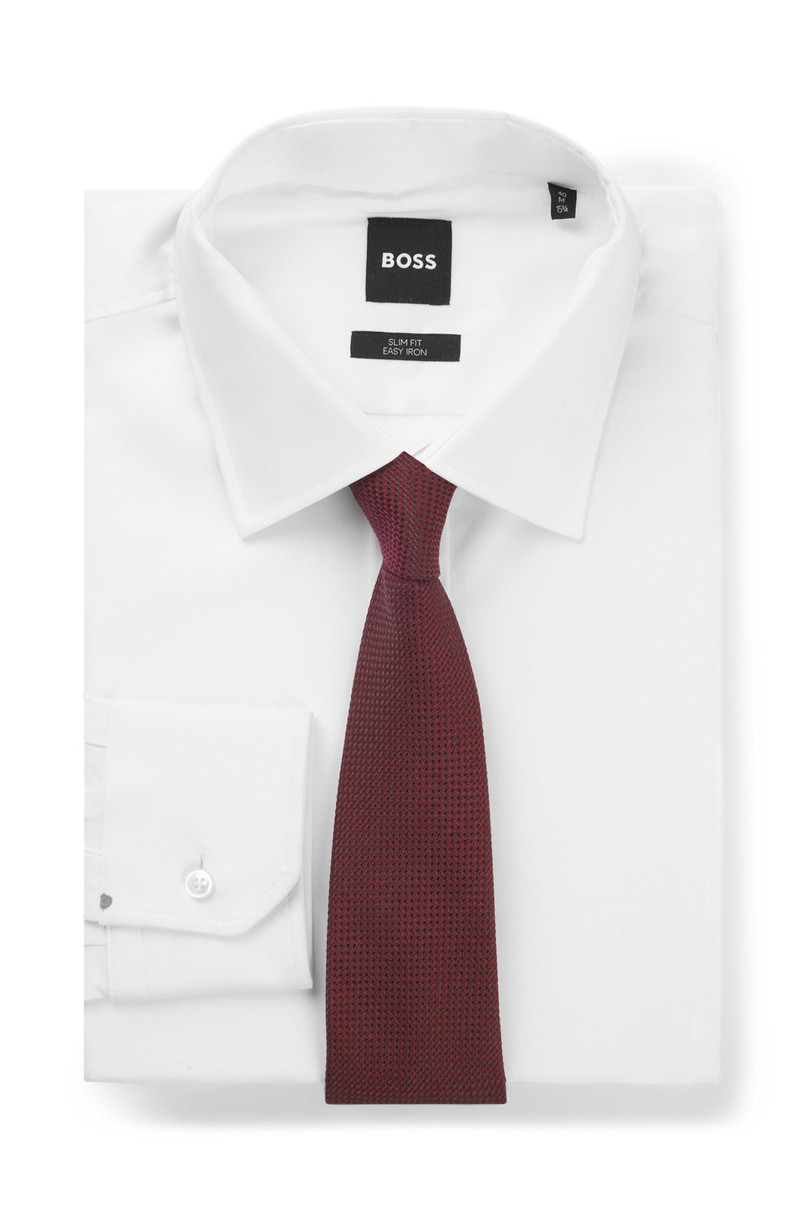 BOSS STRUCTURED TIE IN COTTON AND SILK outlook