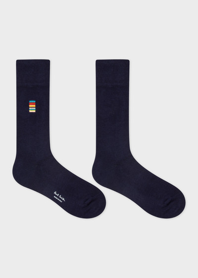 Paul Smith Navy Embroidered 'Signature Stripe' Socks outlook