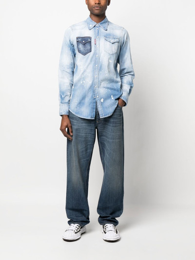 DSQUARED2 bleach-effect denim shirt outlook