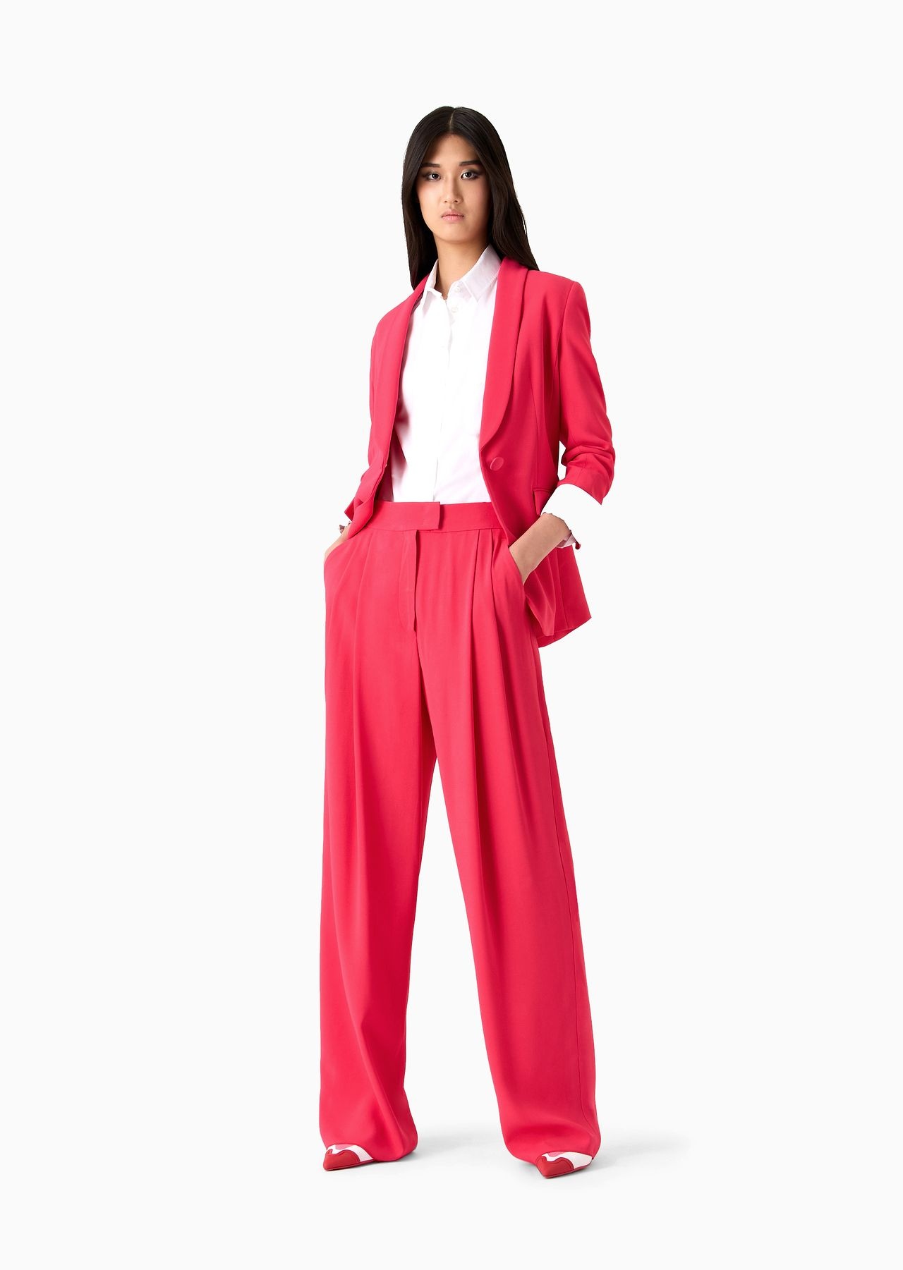 Oversized poplin shirt with insert and patch pocket - 4