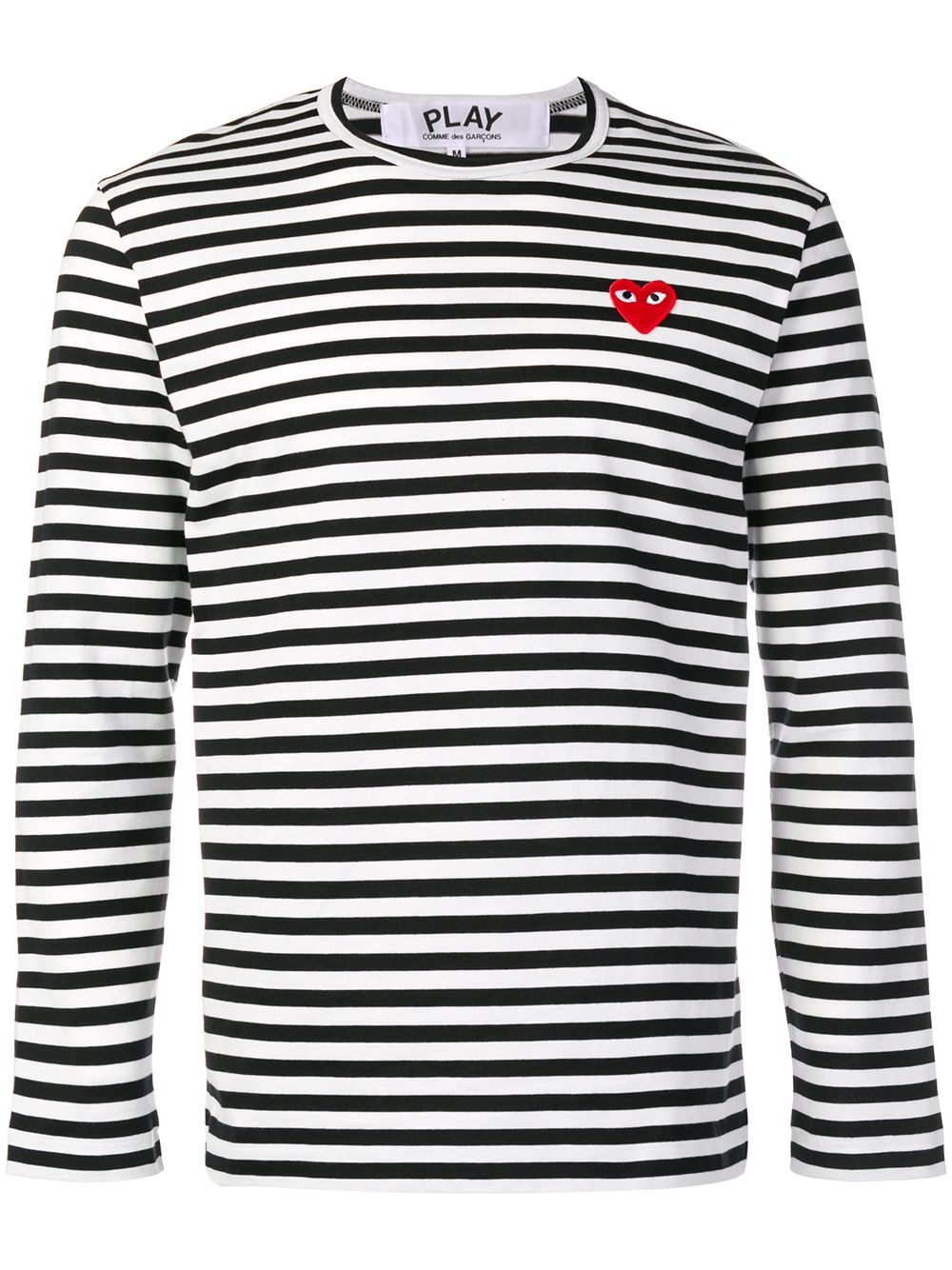 heart patch striped sweatshirt - 1