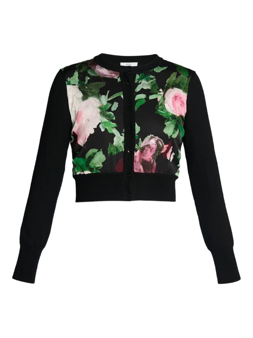 floral-print wool cardigan - 1