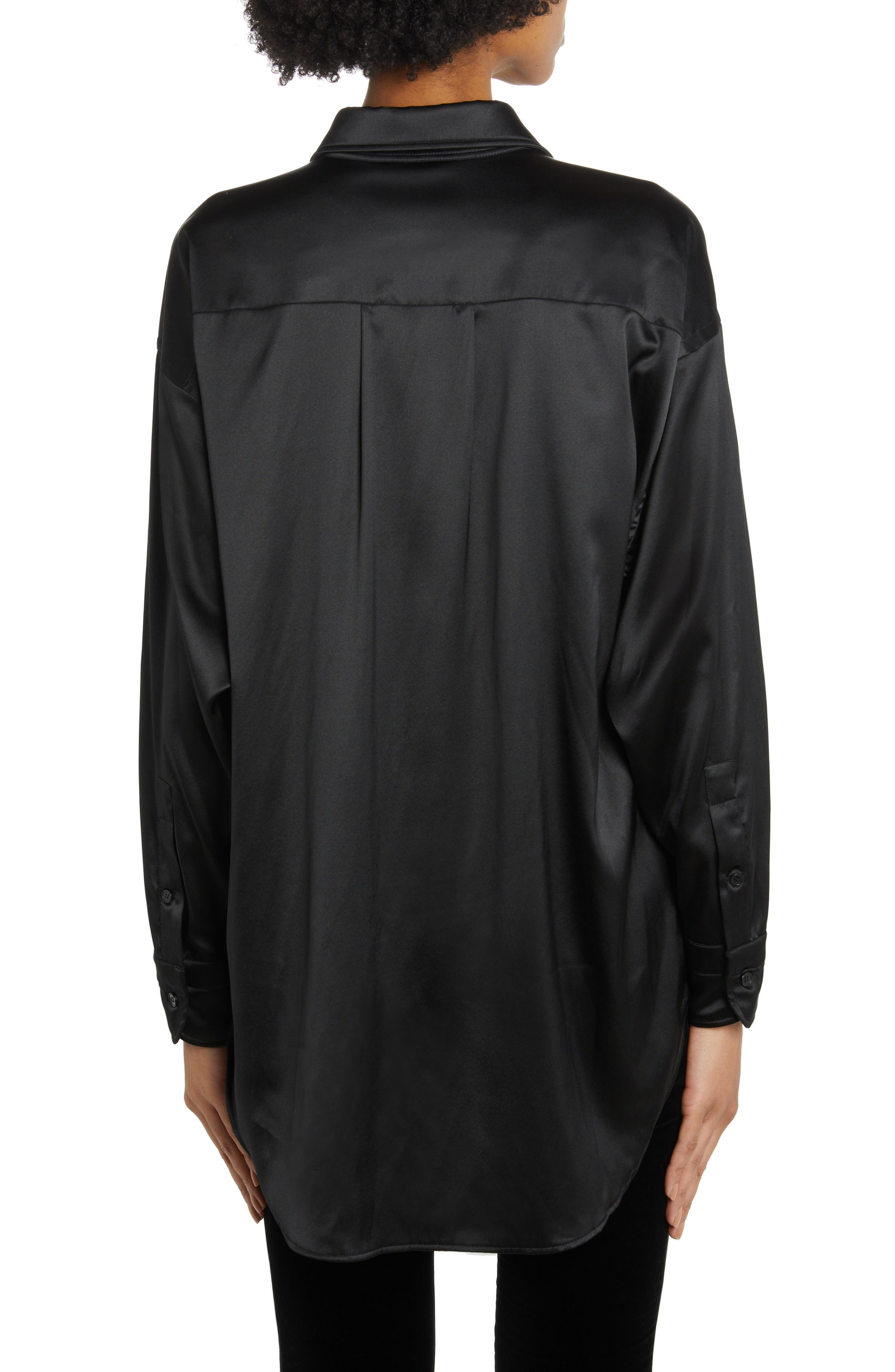 Relaxed Fit Stretch Silk Satin Blouse - 2