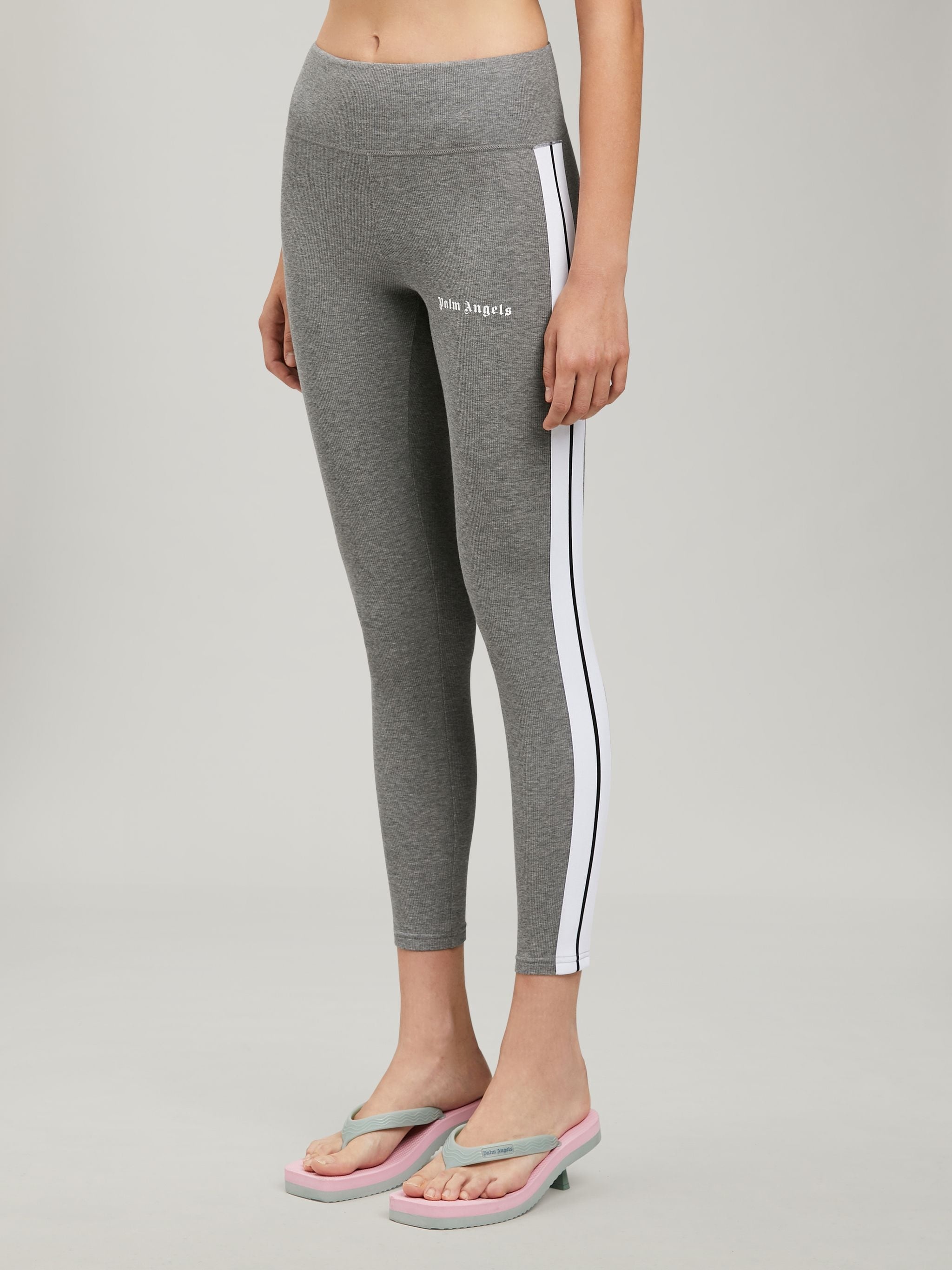 MELANGE GREY TRACK LEGGINGS - 4