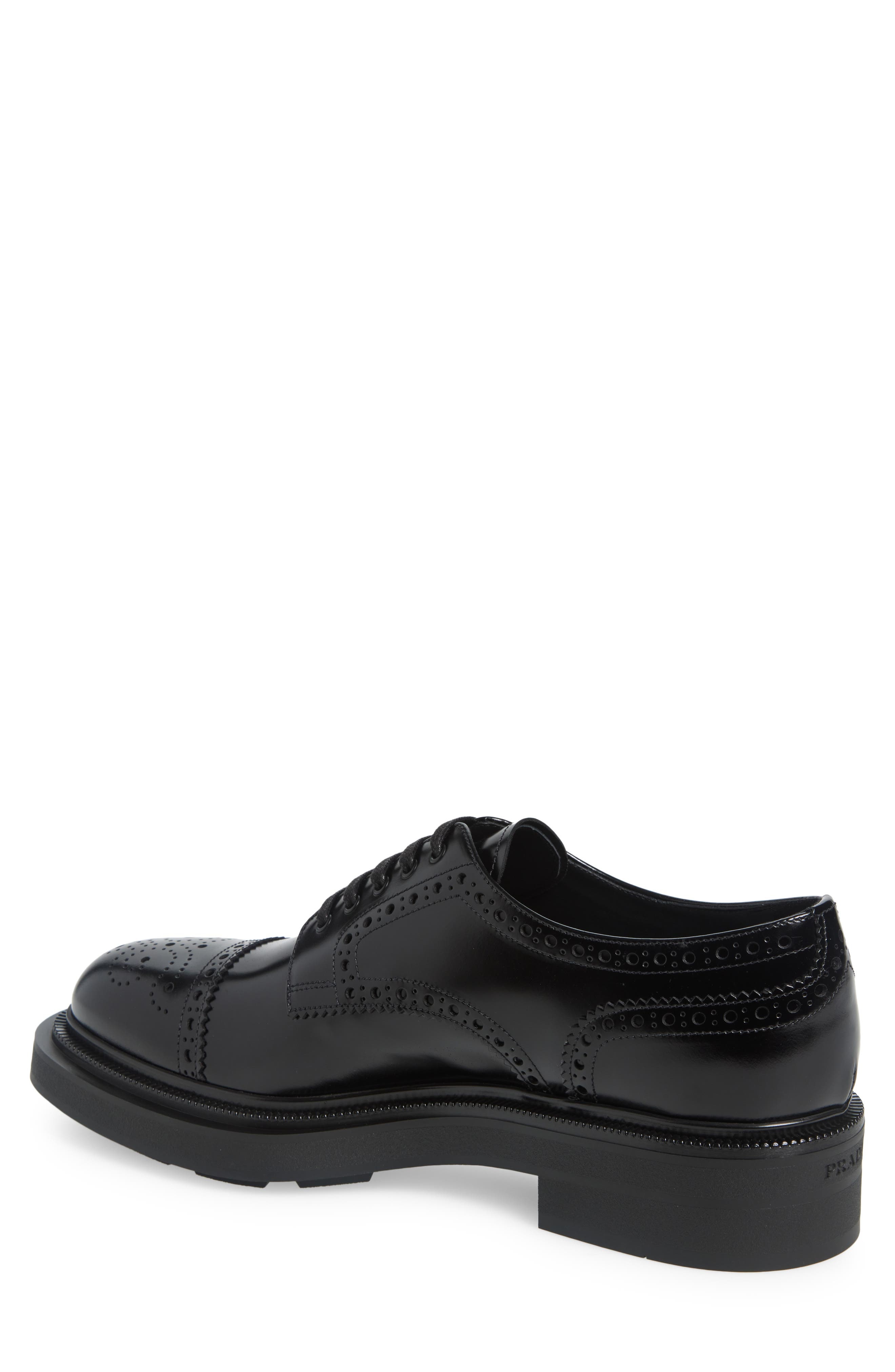 Prada Tyrone Brogue Cap Toe Derby in Nero at Nordstrom - 2