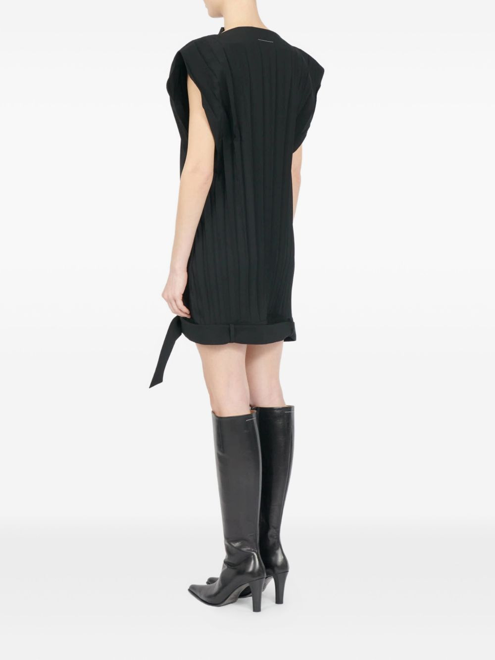 pleated sleeveless mini dress - 4