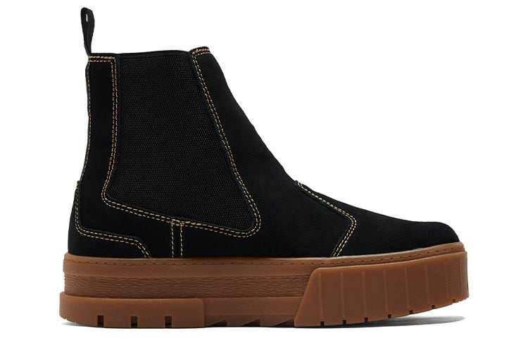 (WMNS) PUMA Mayze Chelsea Suede 'Black Gum' 382829-03 - 2