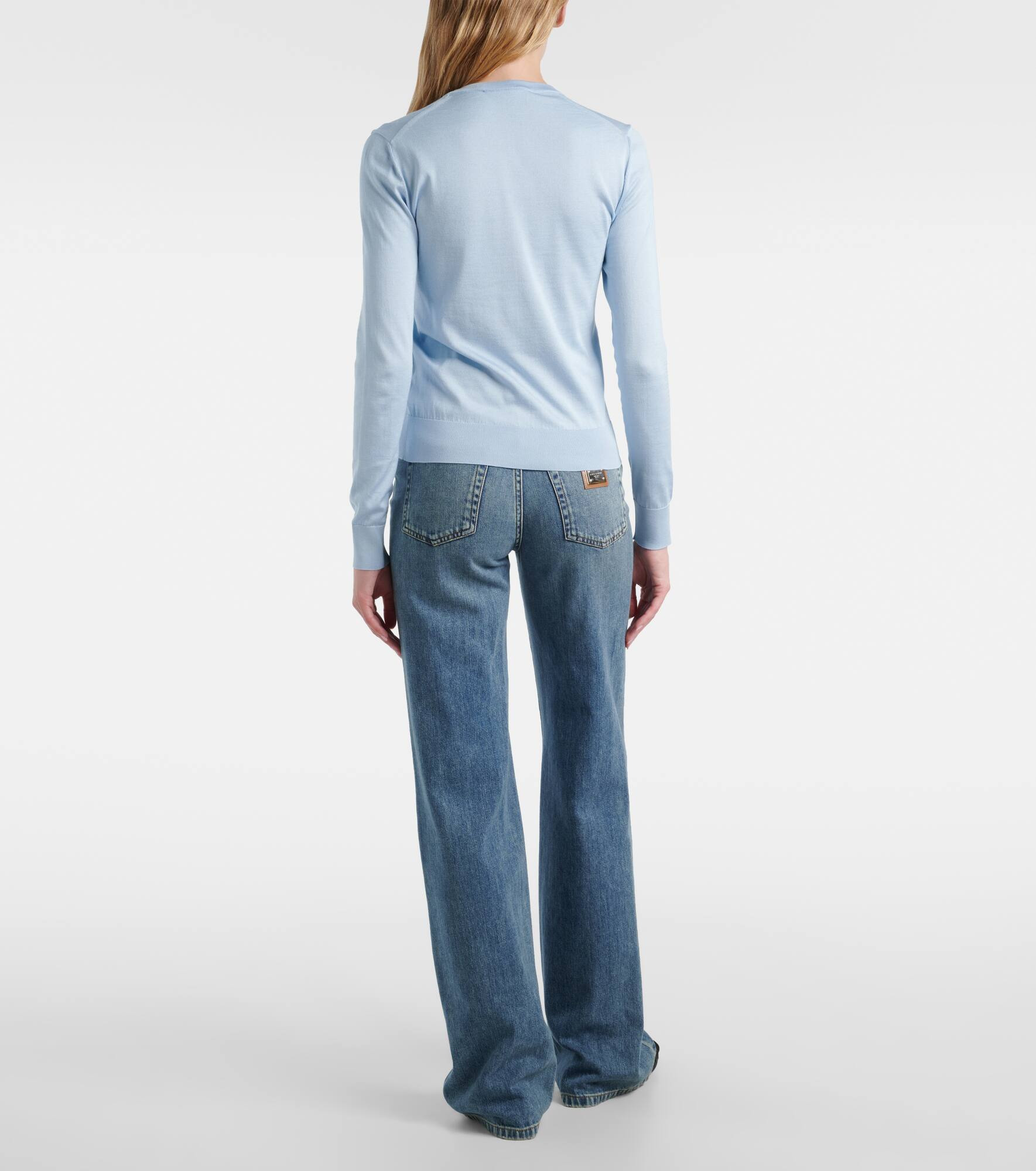 Floral-appliqué silk sweater - 3