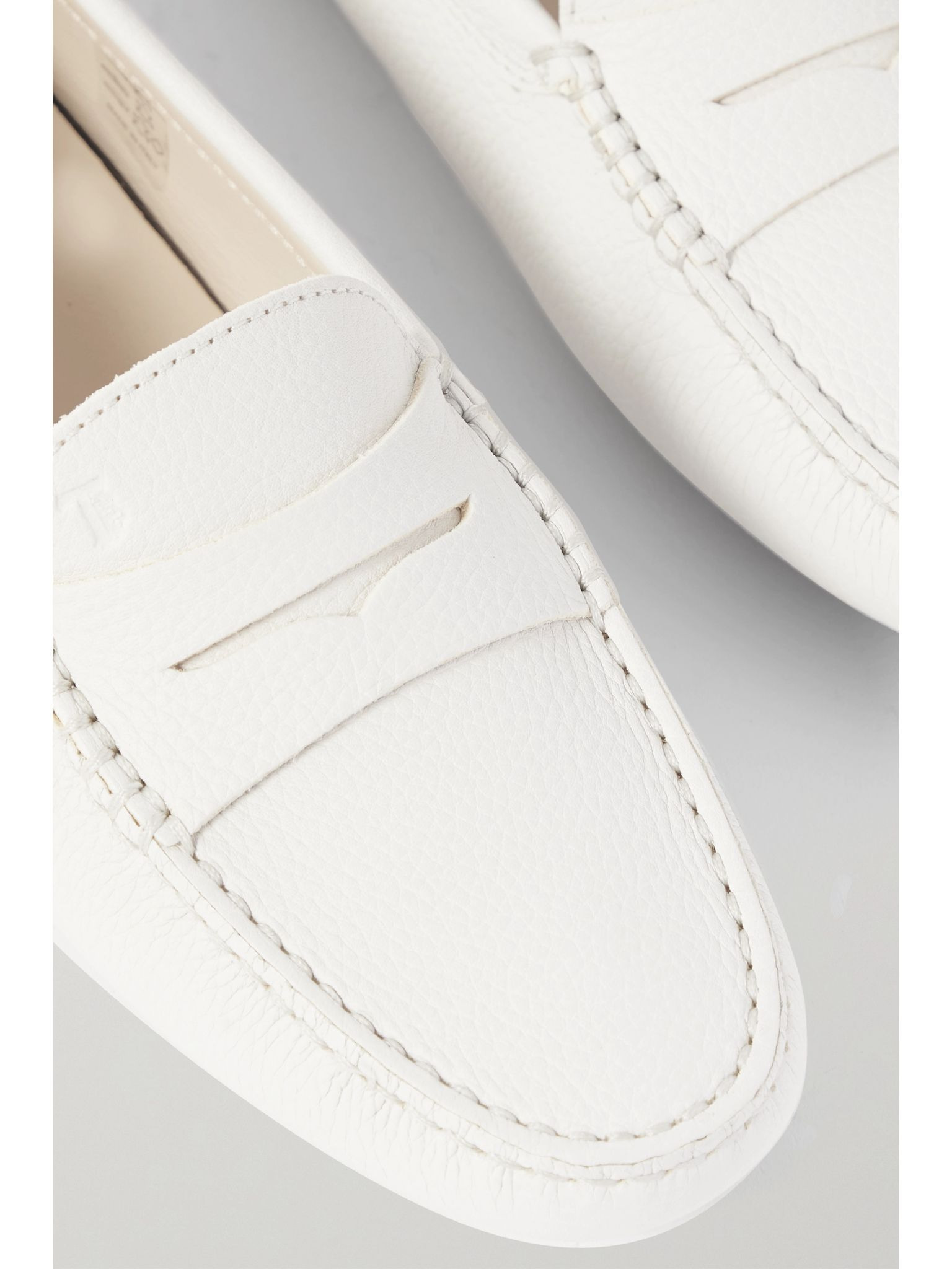 Gommino textured-leather loafers White - 4
