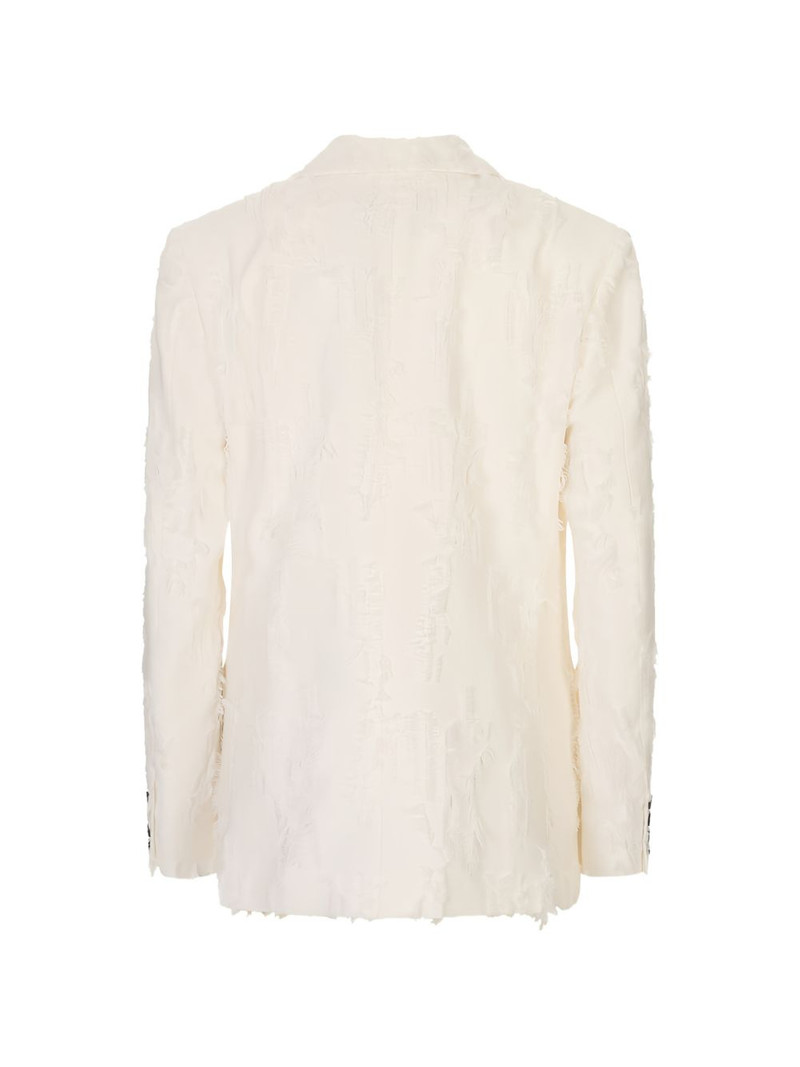 MSGM frayed double-breasted jacket outlook
