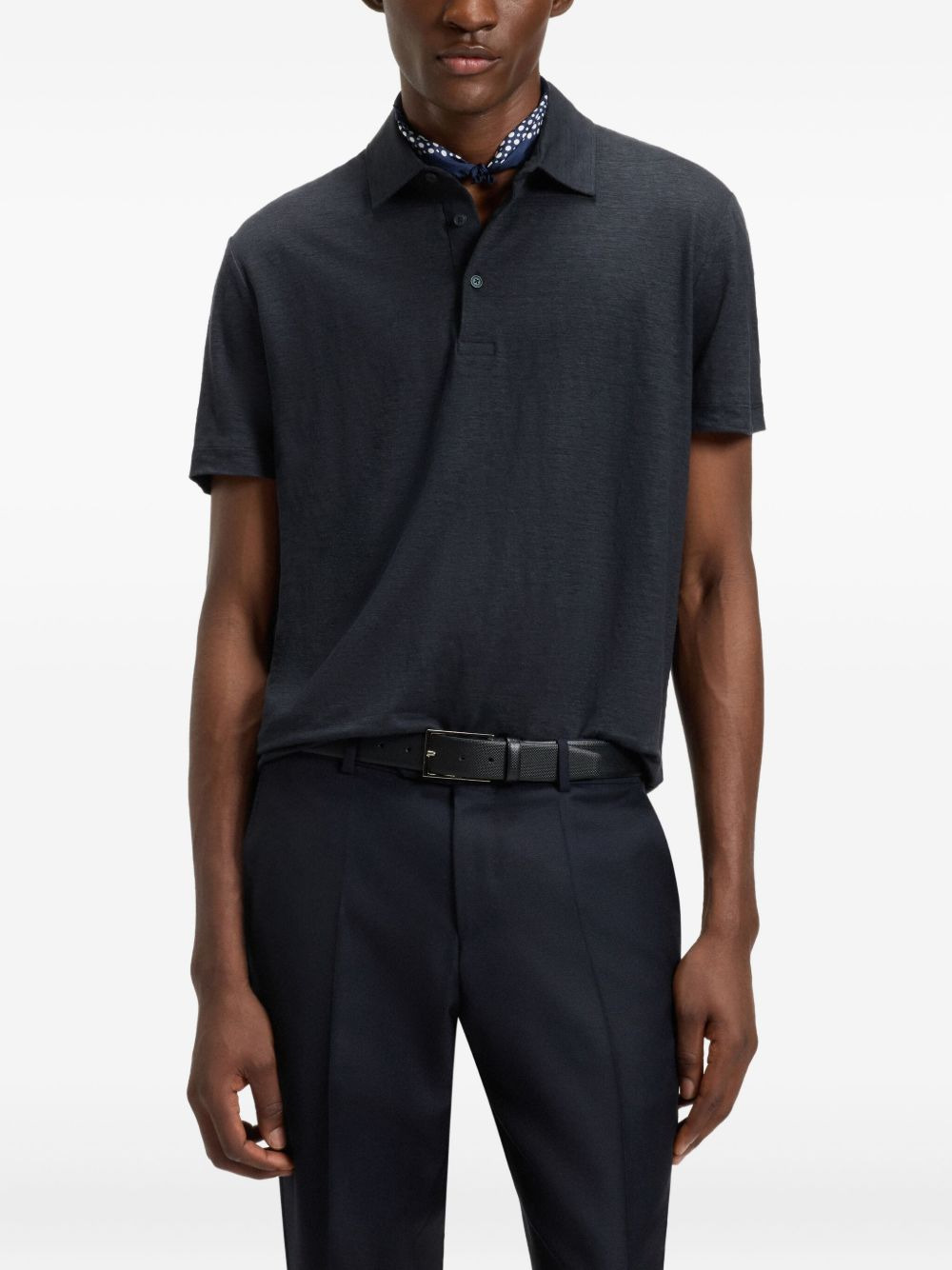 x David Beckham linen polo shirt - 4