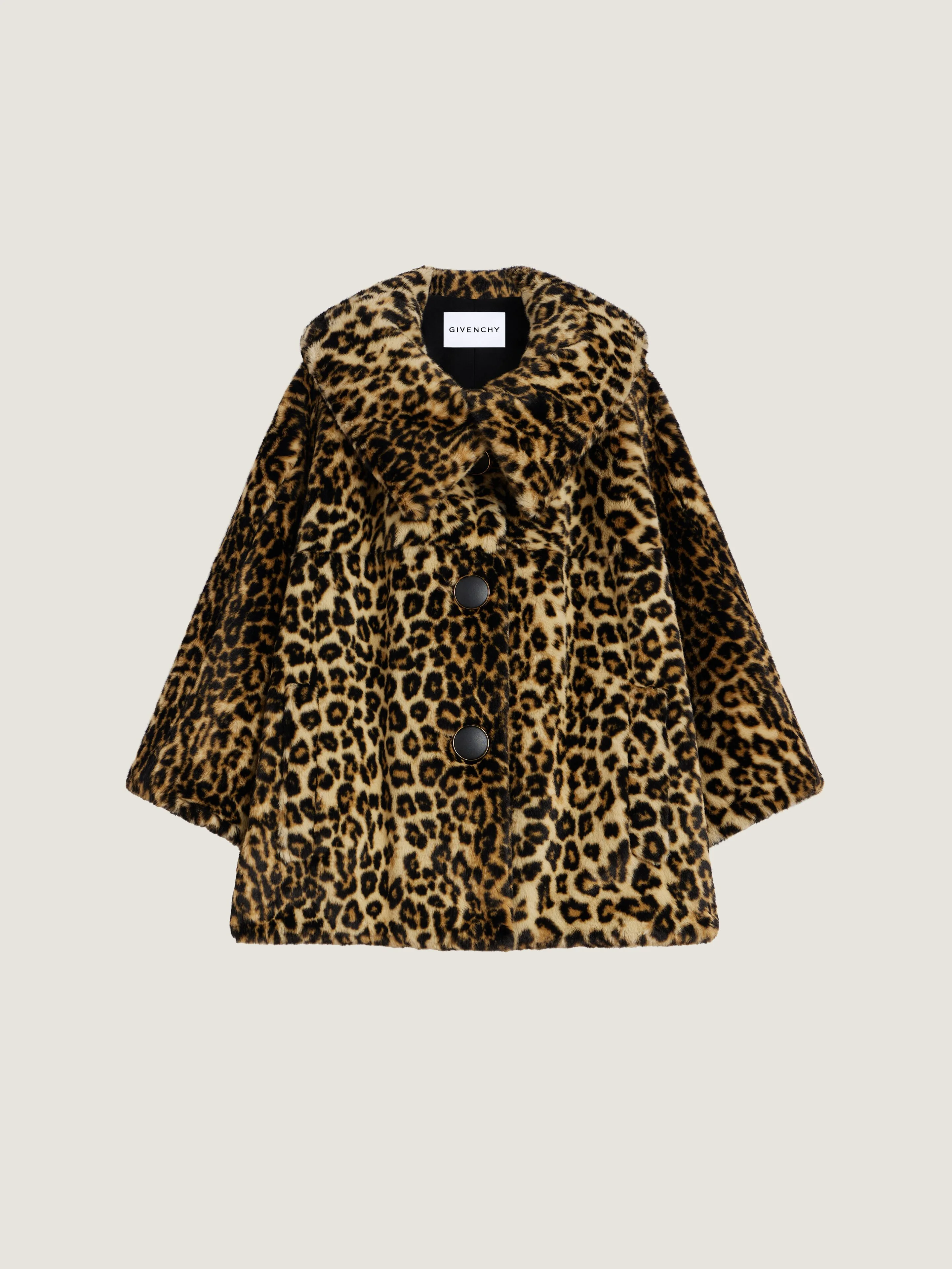 SHORT COAT IN LEOPARD FAUX FUR - 1