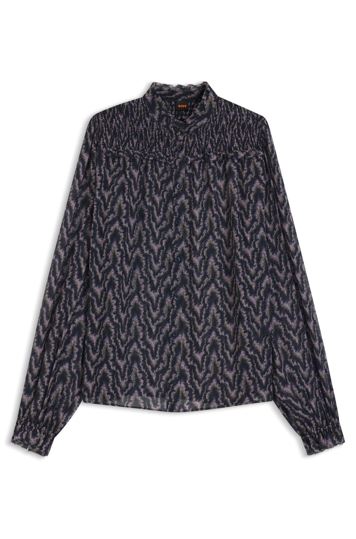 REGULAR-FIT BLOUSE IN PRINTED CREPE GEORGETTE - 1