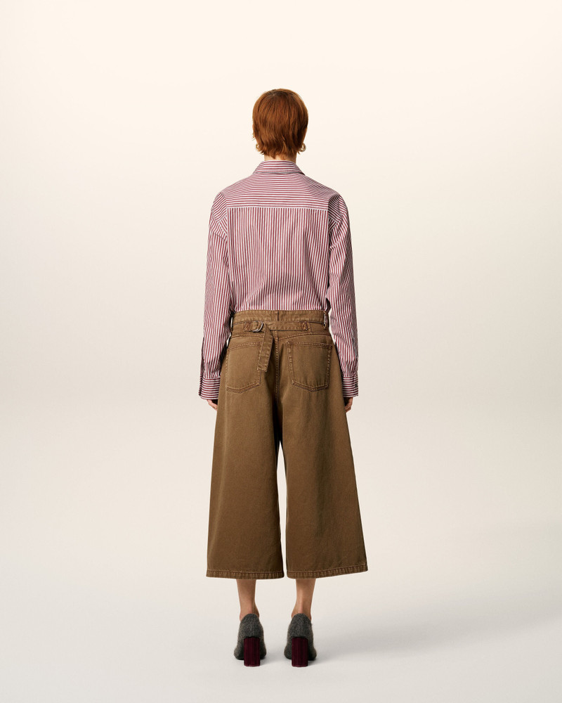 BROWN COTTON LONG BERMUDA SHORT 4