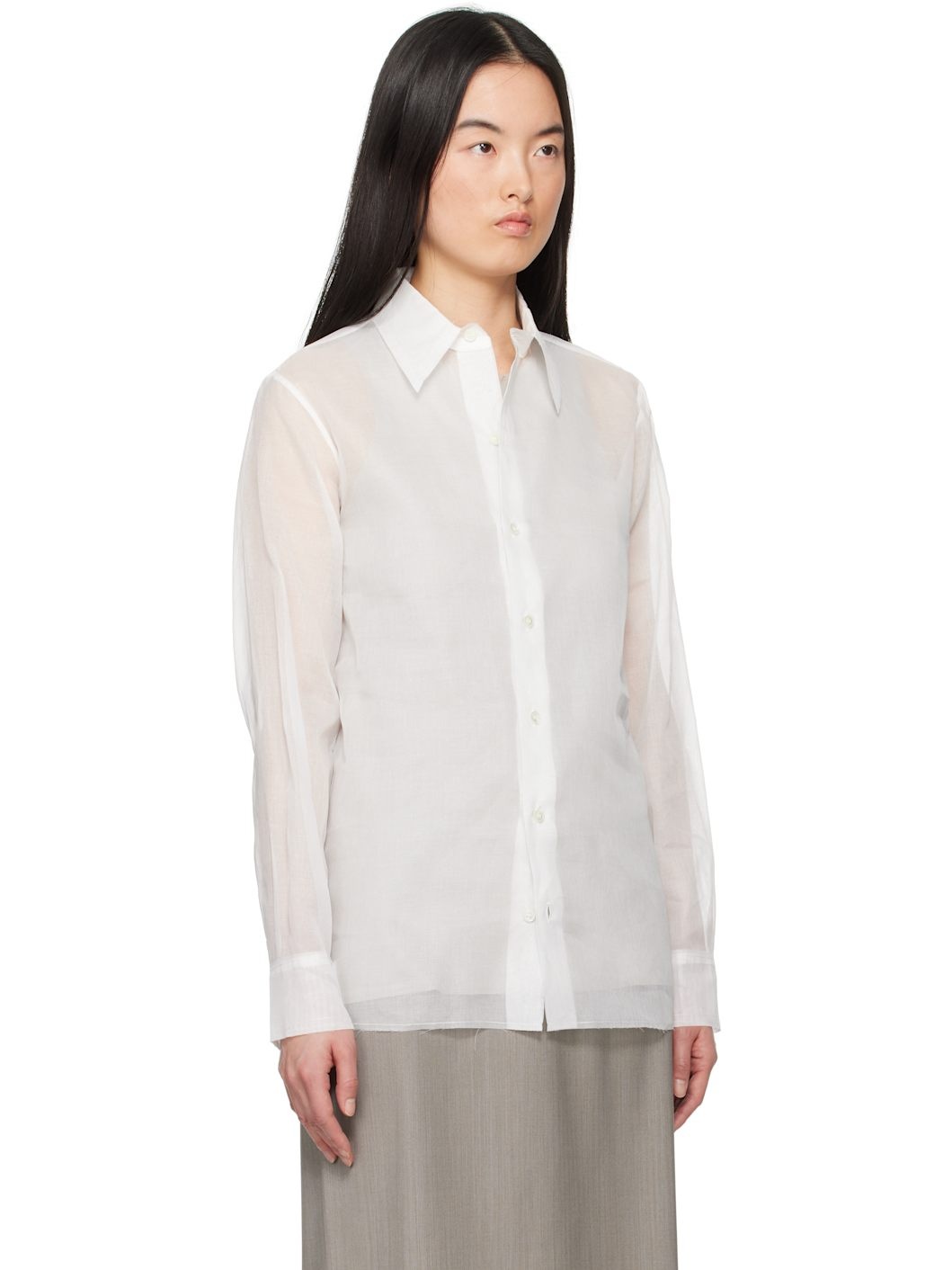 White No.197 Taffeta Shirt - 2
