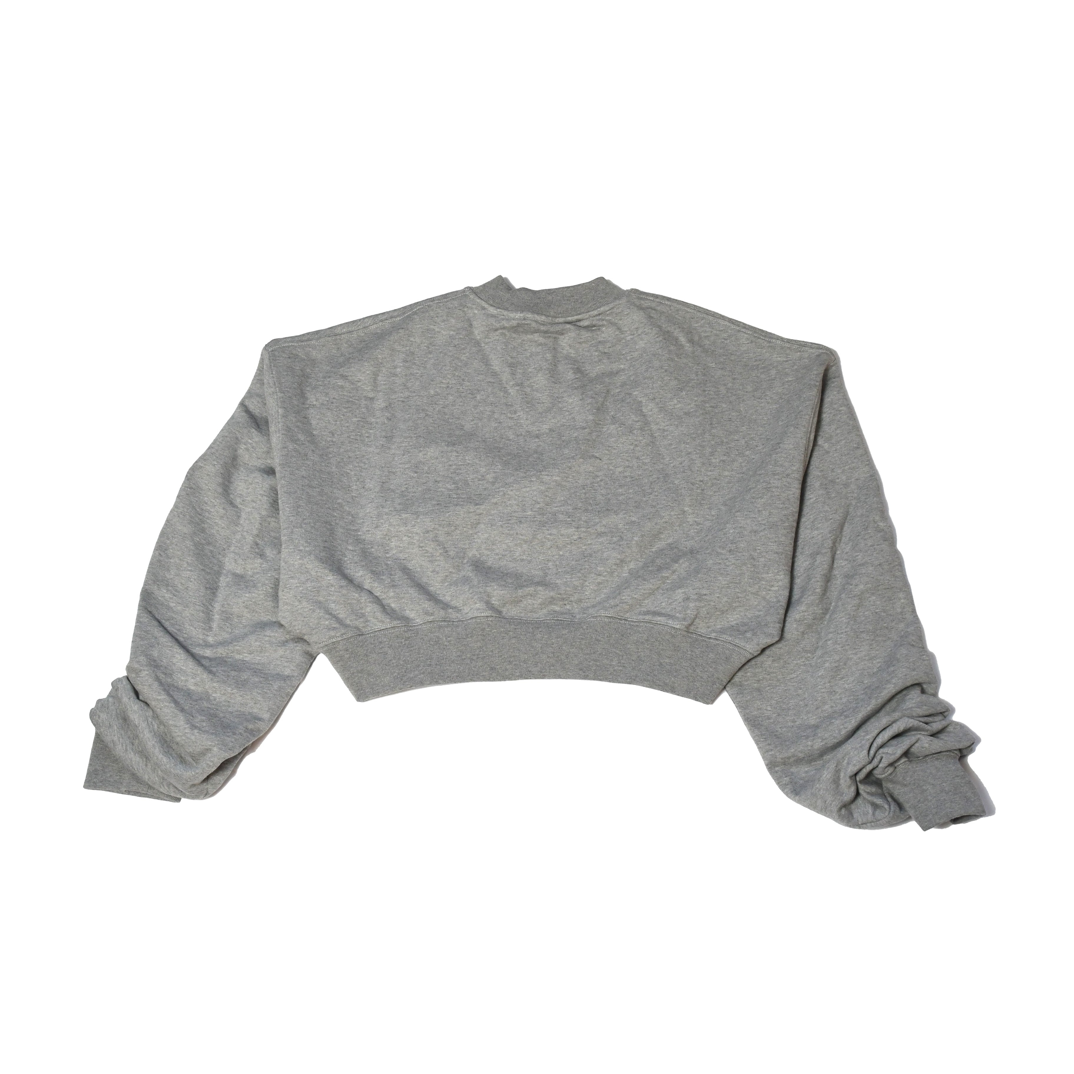 Off-White Oversized-Sleeve Cropped Crewneck Sweatshirt Grey - 2