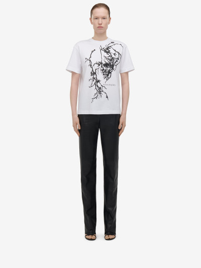 Alexander McQueen Women's Blossom Skull Oversized T-shirt in White outlook
