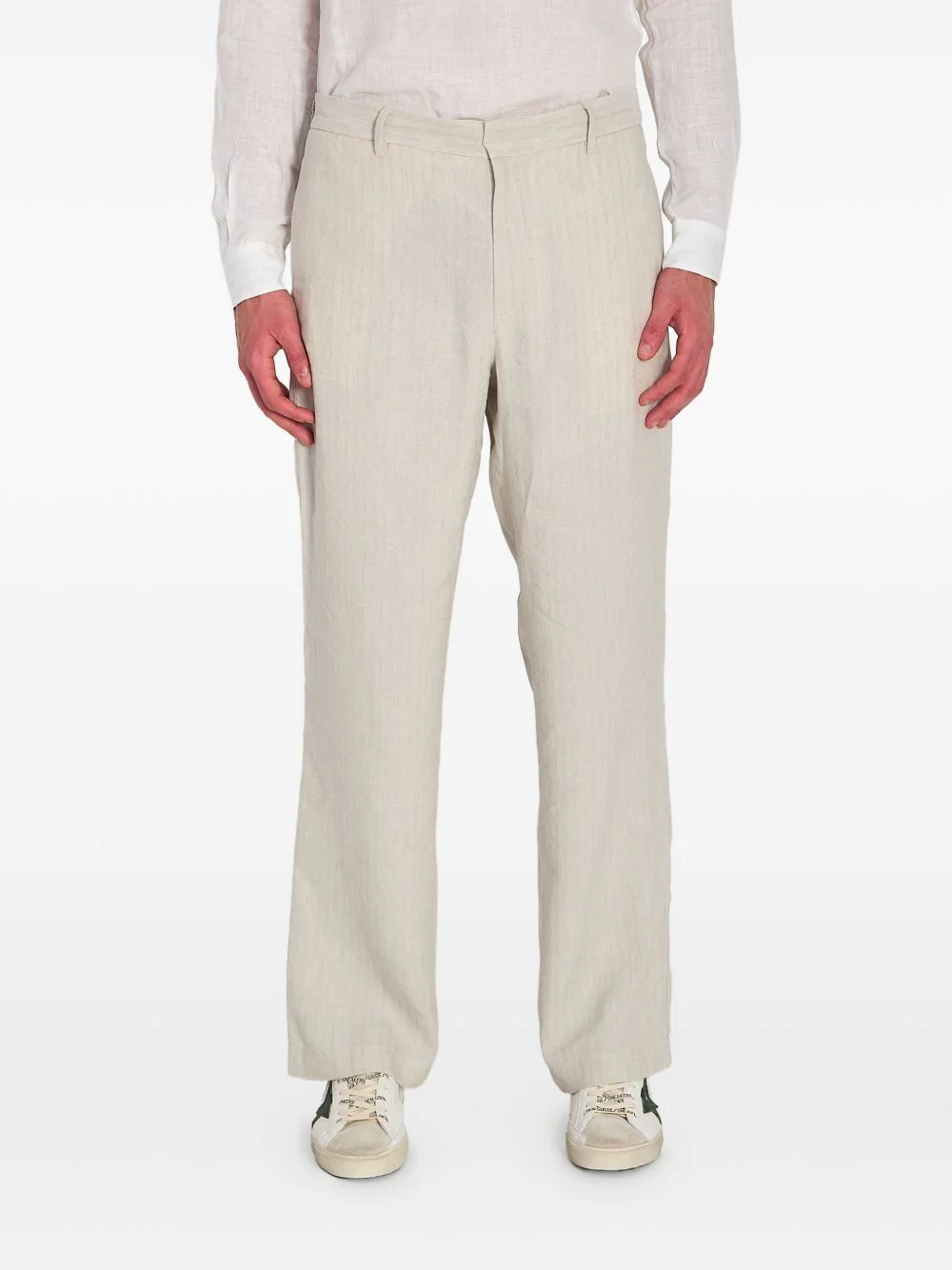 stripe-pattern trousers - 1