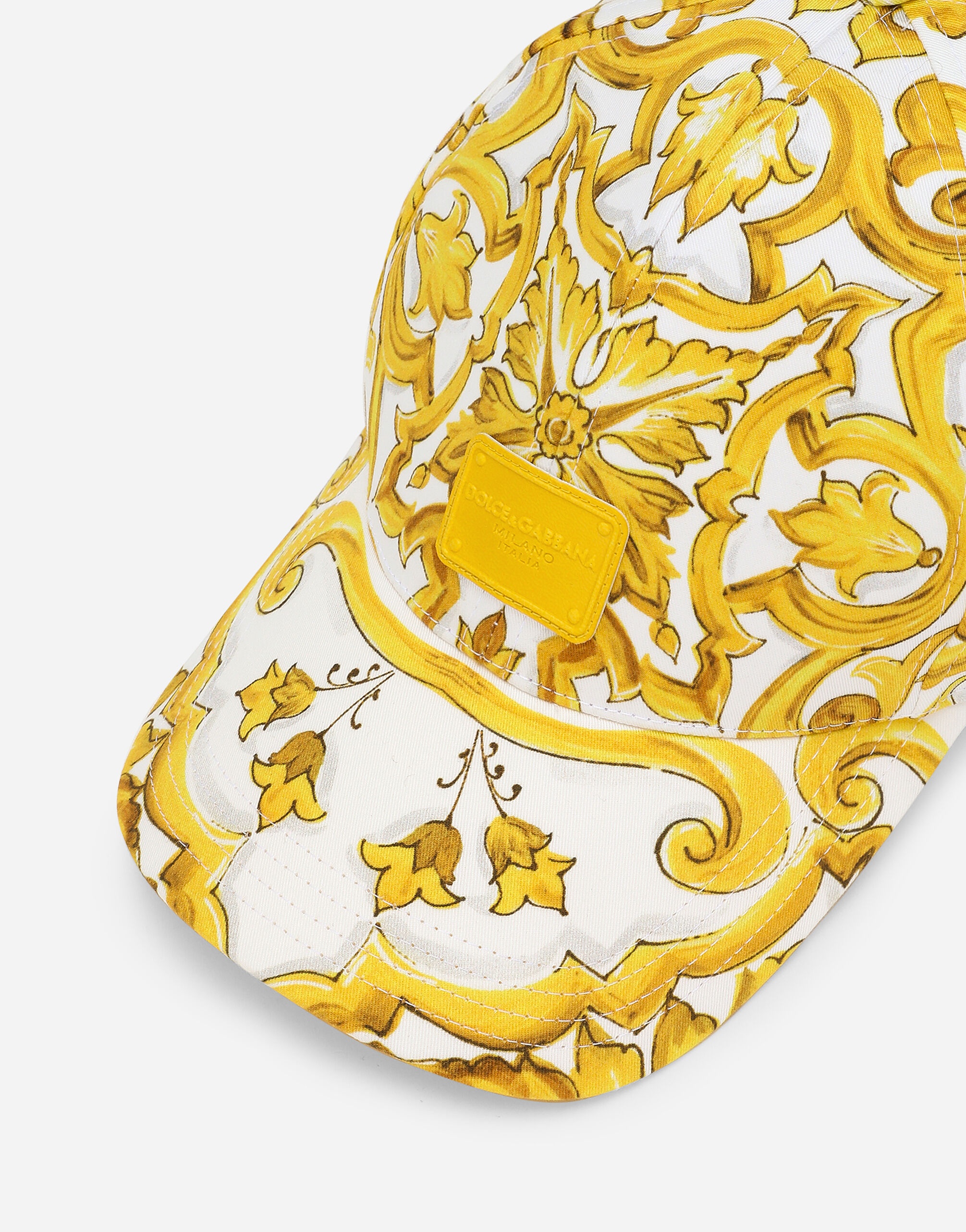 Drill baseball cap with majolica print - 2