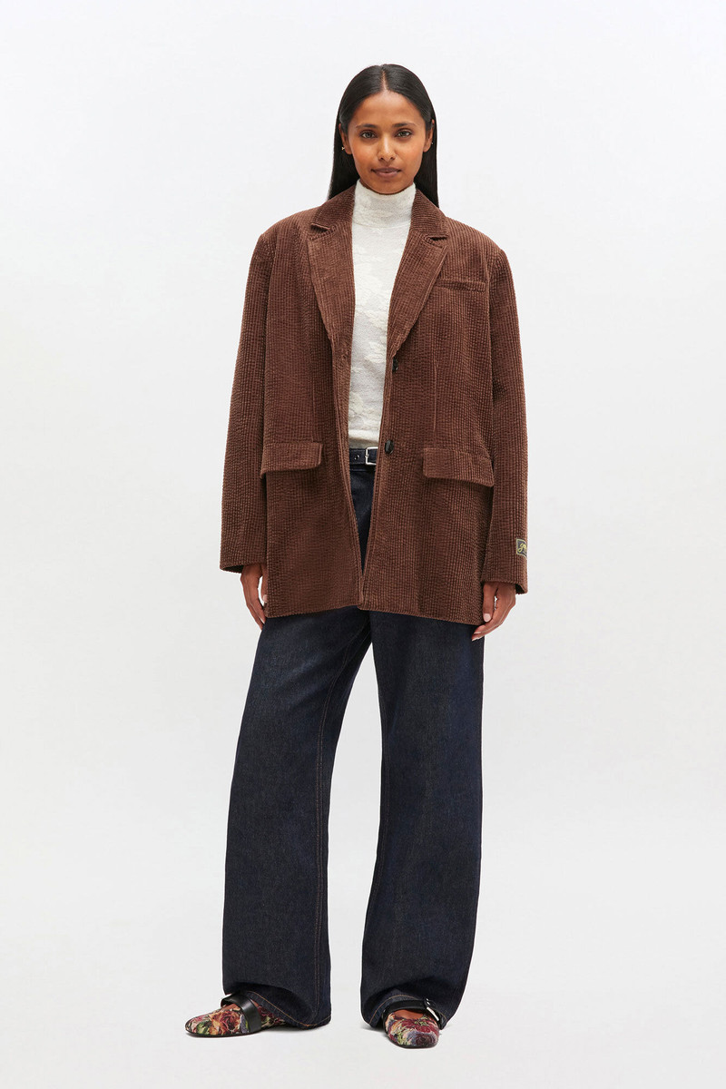 GANNI BROWN CORDUROY BLAZER outlook