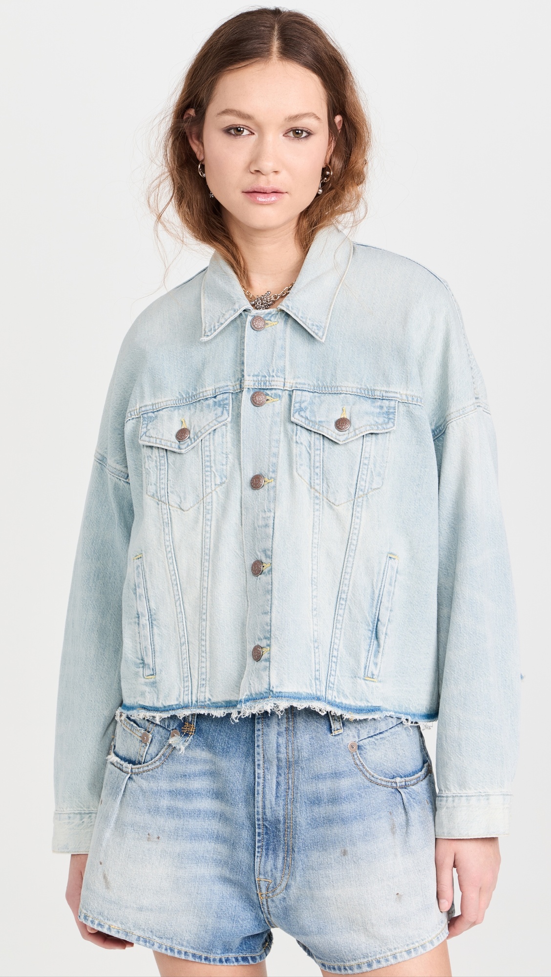 Oversized Cut-Off Trucker Jacket - 6