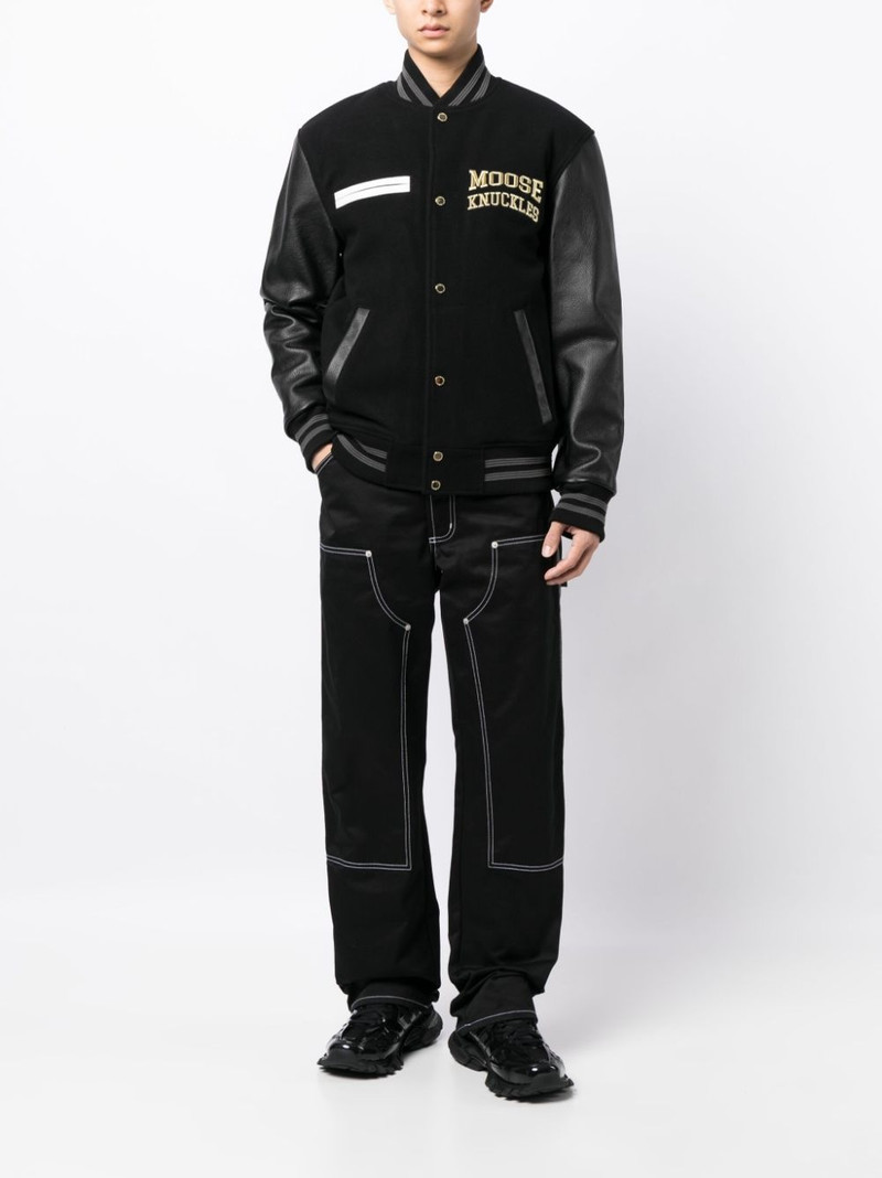 MOOSE KNUCKLES logo-embroidered bomber jacket outlook