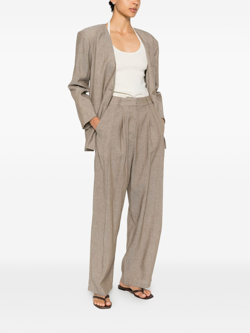 ELEH collarless single-breasted blazer outlook