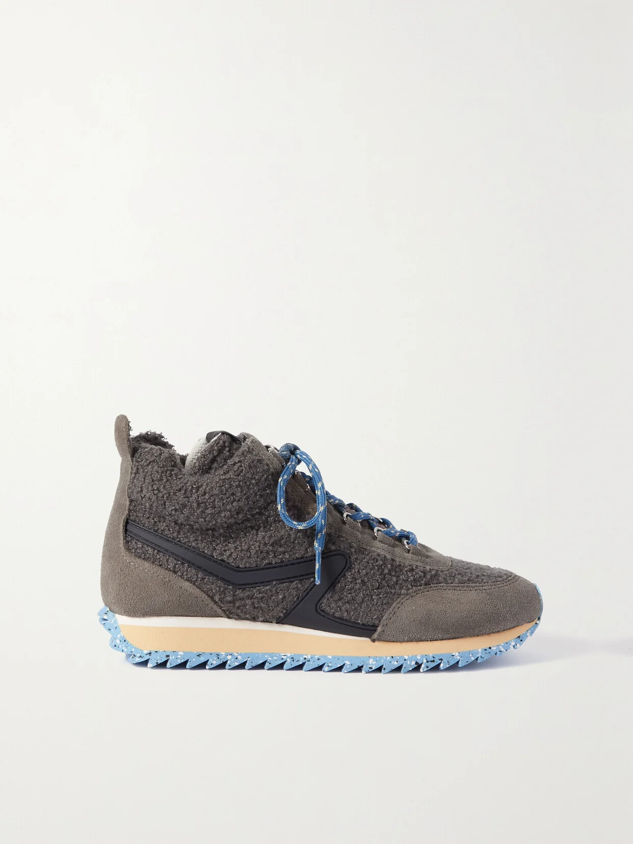 Retro Hiker Faux Suede-trimmed Recycled Fleece And Rubber High-top Sneakers - 1